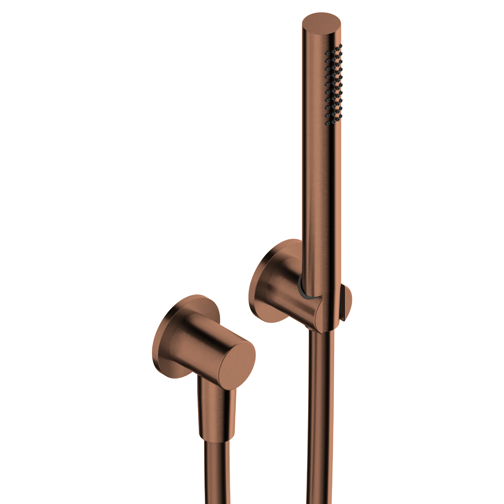 Shower kit: handset, hose, wall outlet and holder in 316L stainless steel