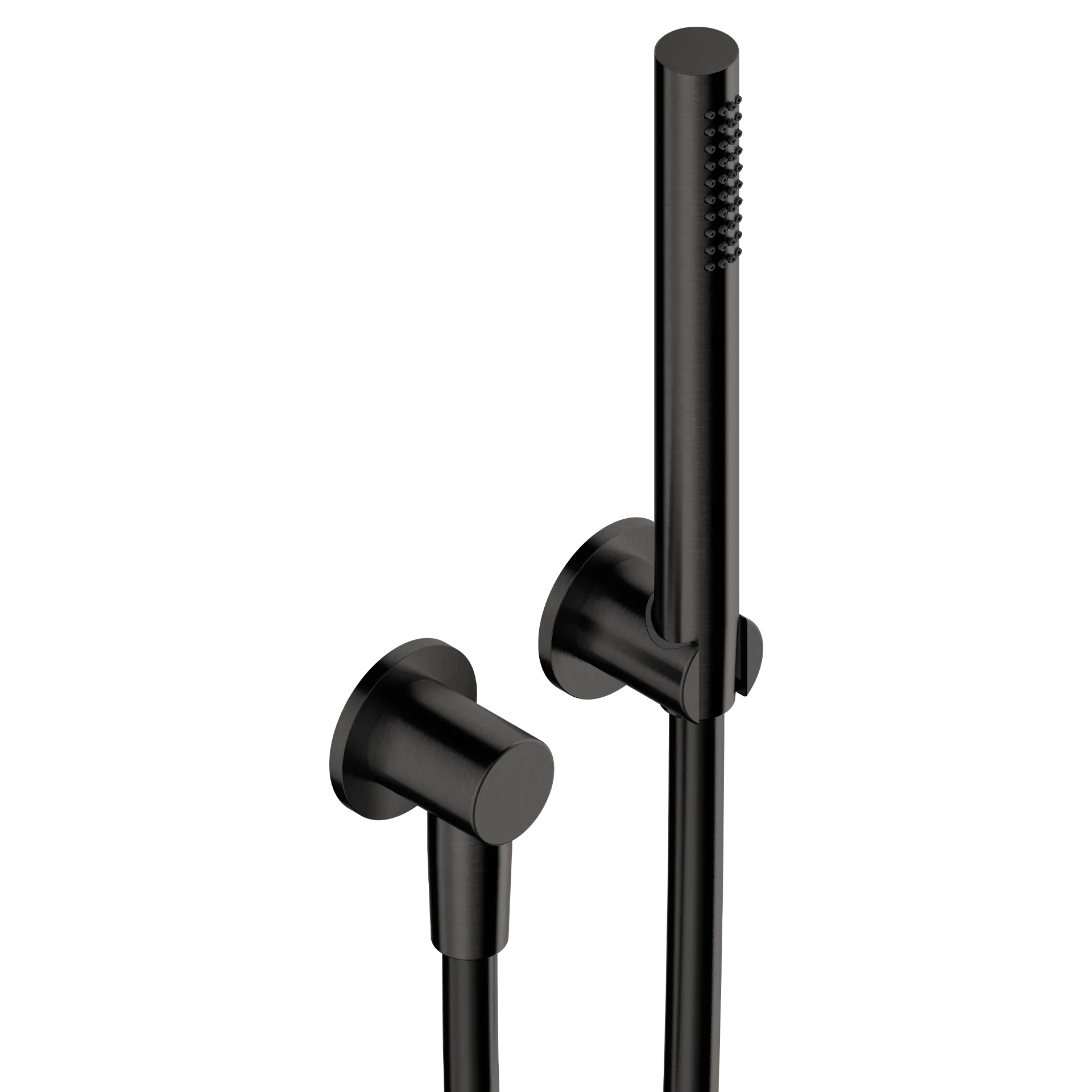 Shower kit: handset, hose, wall outlet and holder in 316L stainless steel