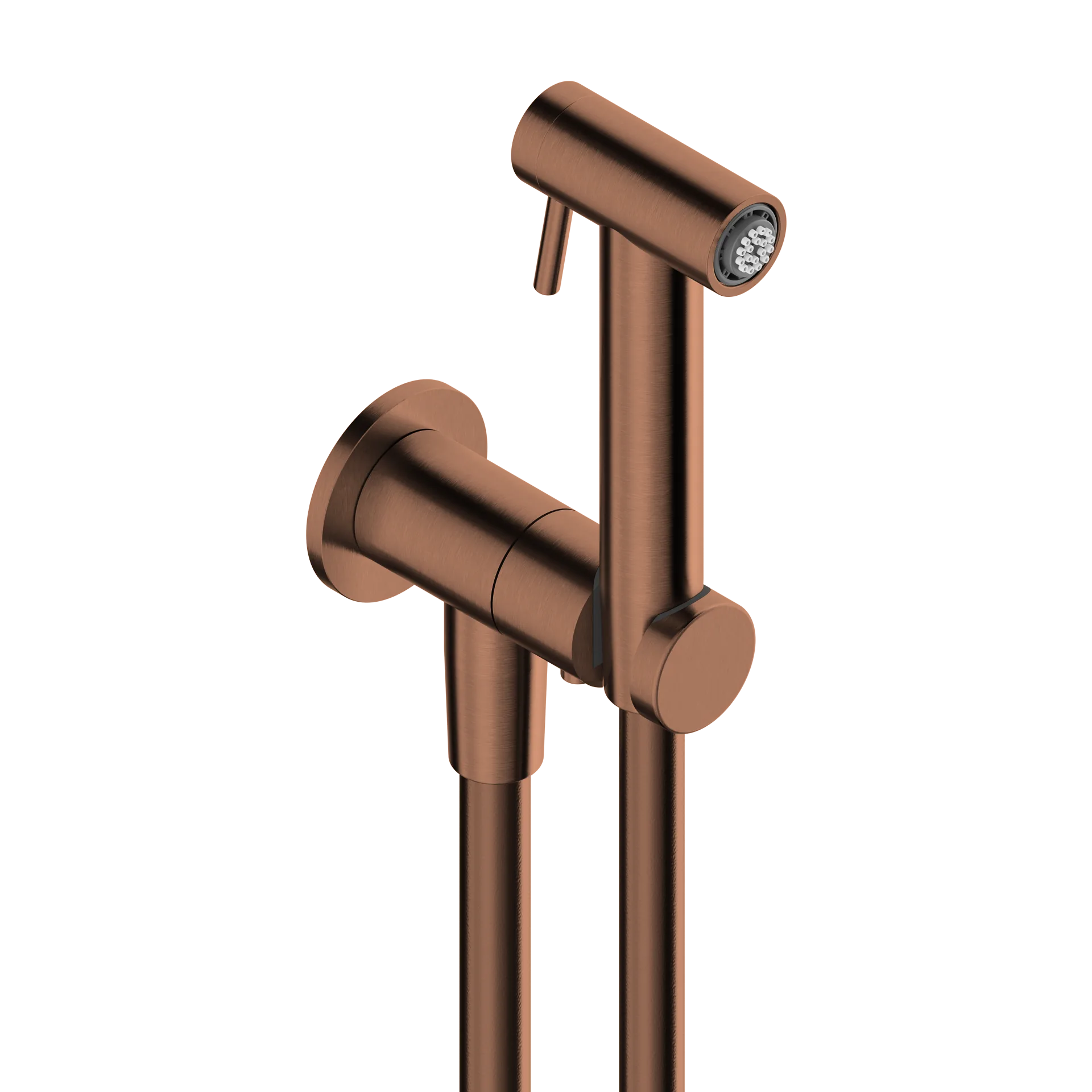 WC kit in 316L stainless steel with douche handset and wall outlet
