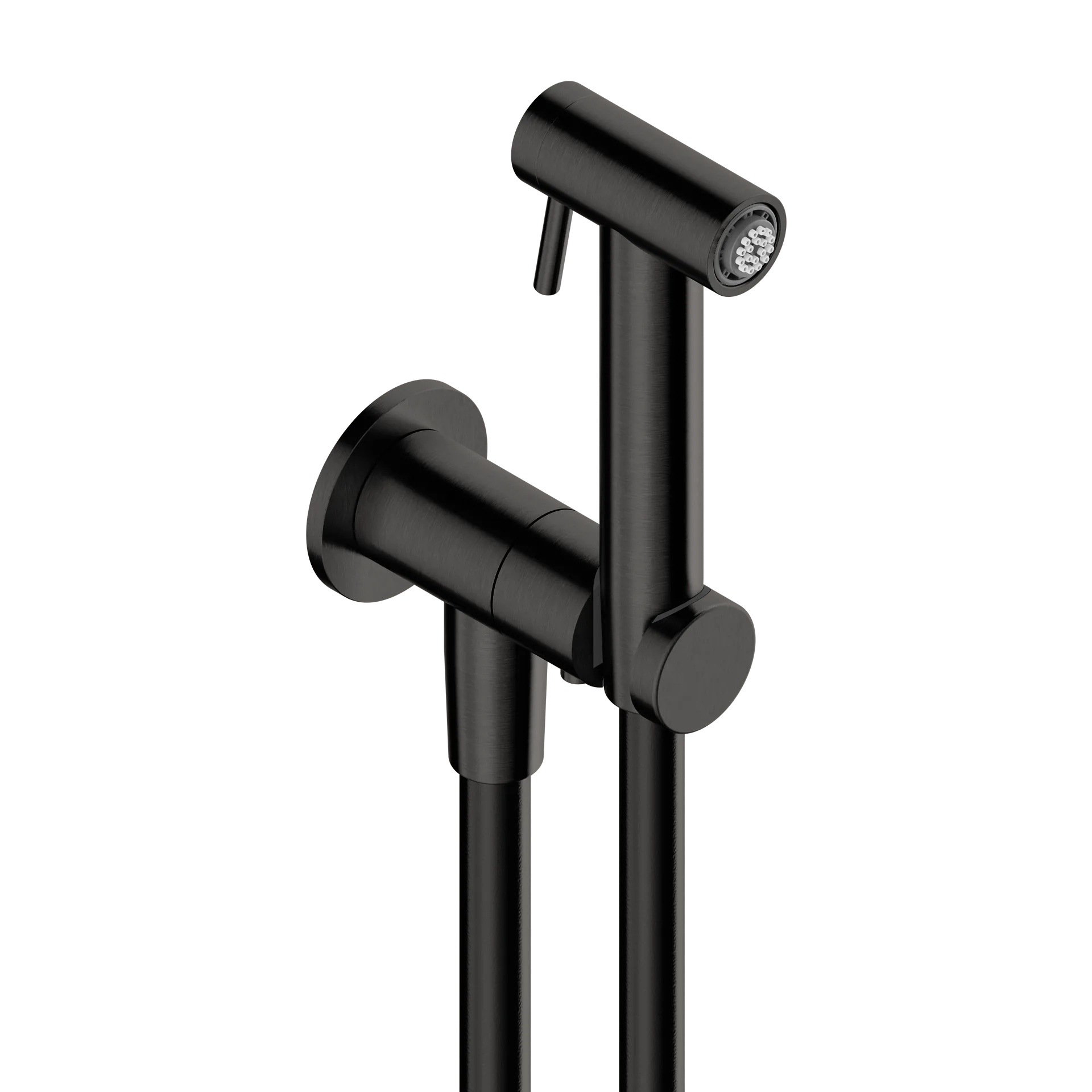 WC kit in 316L stainless steel with douche handset and wall outlet