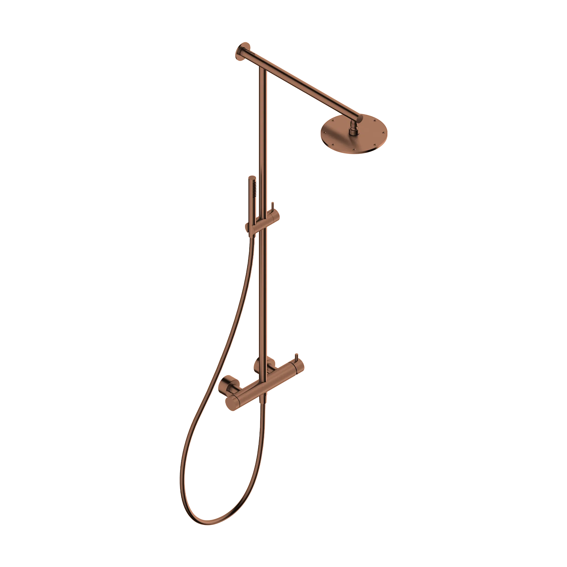 Shower column with riser rail in 316L stainless steel