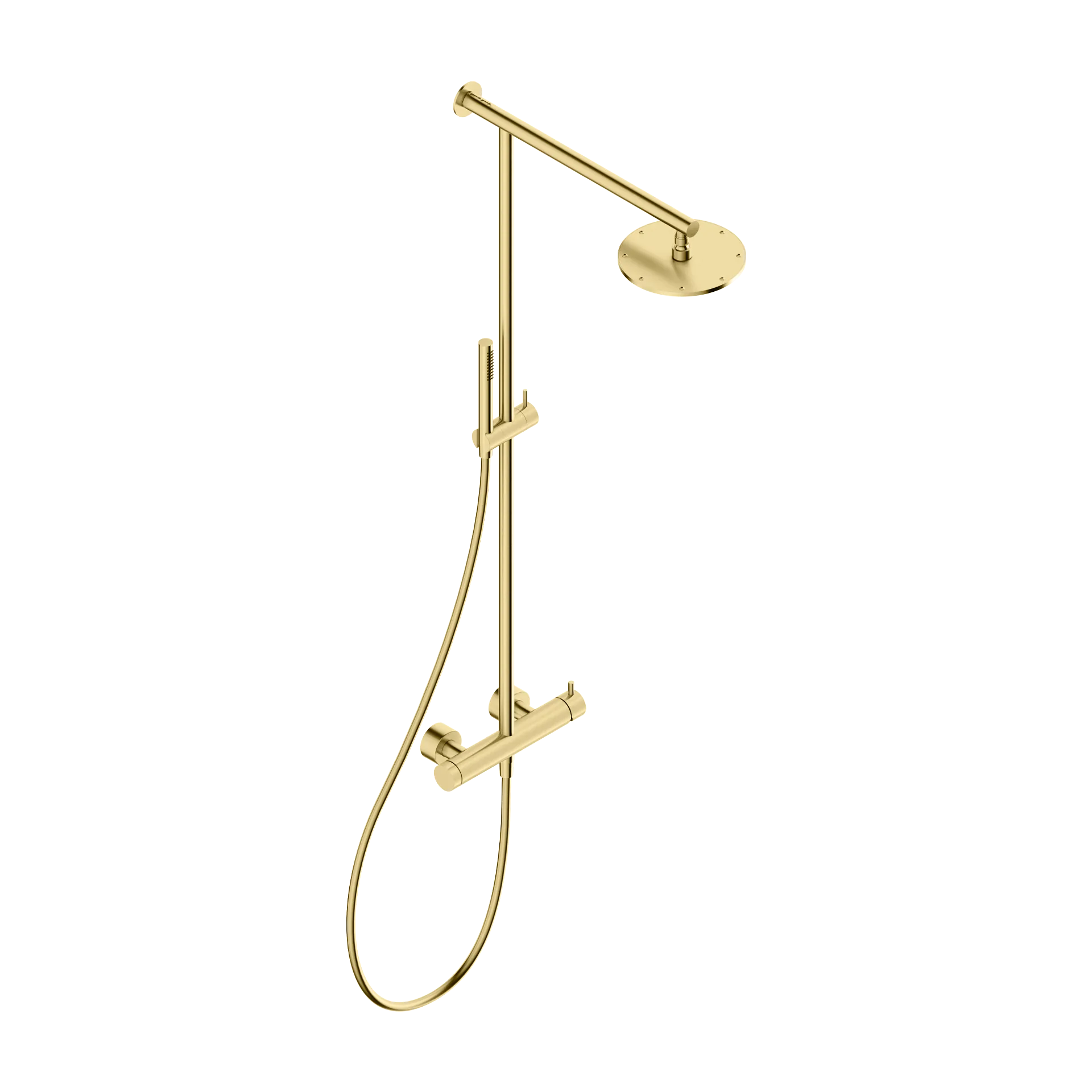 Shower column with riser rail in 316L stainless steel