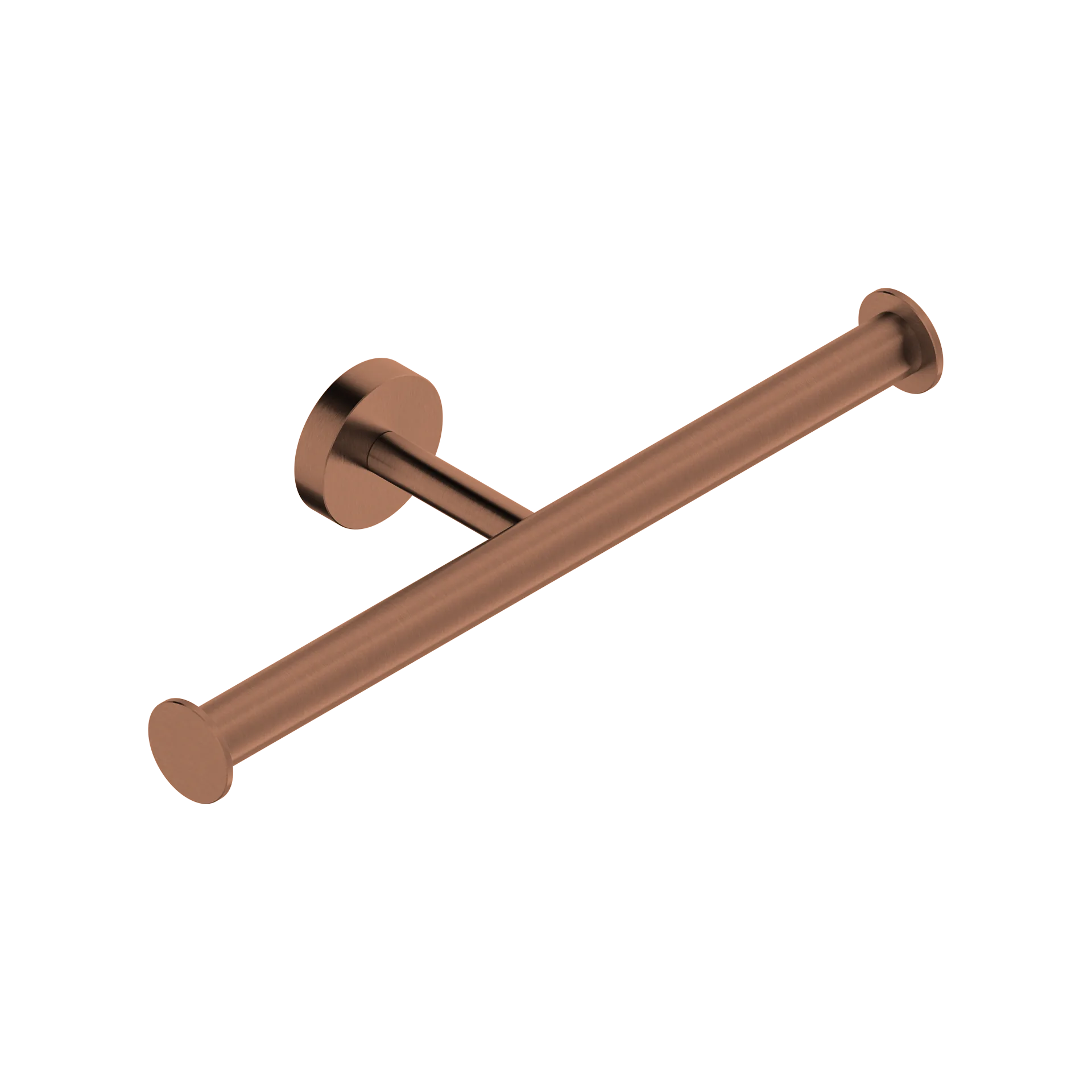 Double wall-mounted toilet roll holder in 316L stainless steel