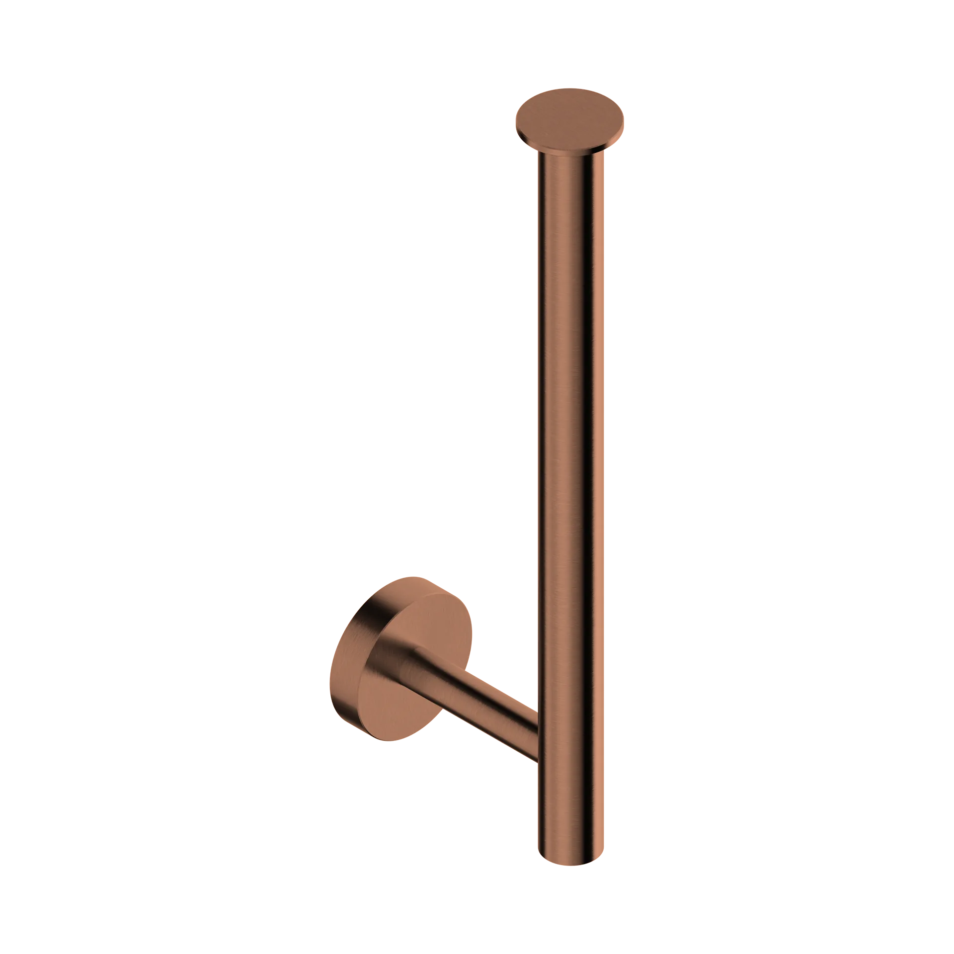 Double vertical wall-mounted toilet roll holder in 316L stainless steel
