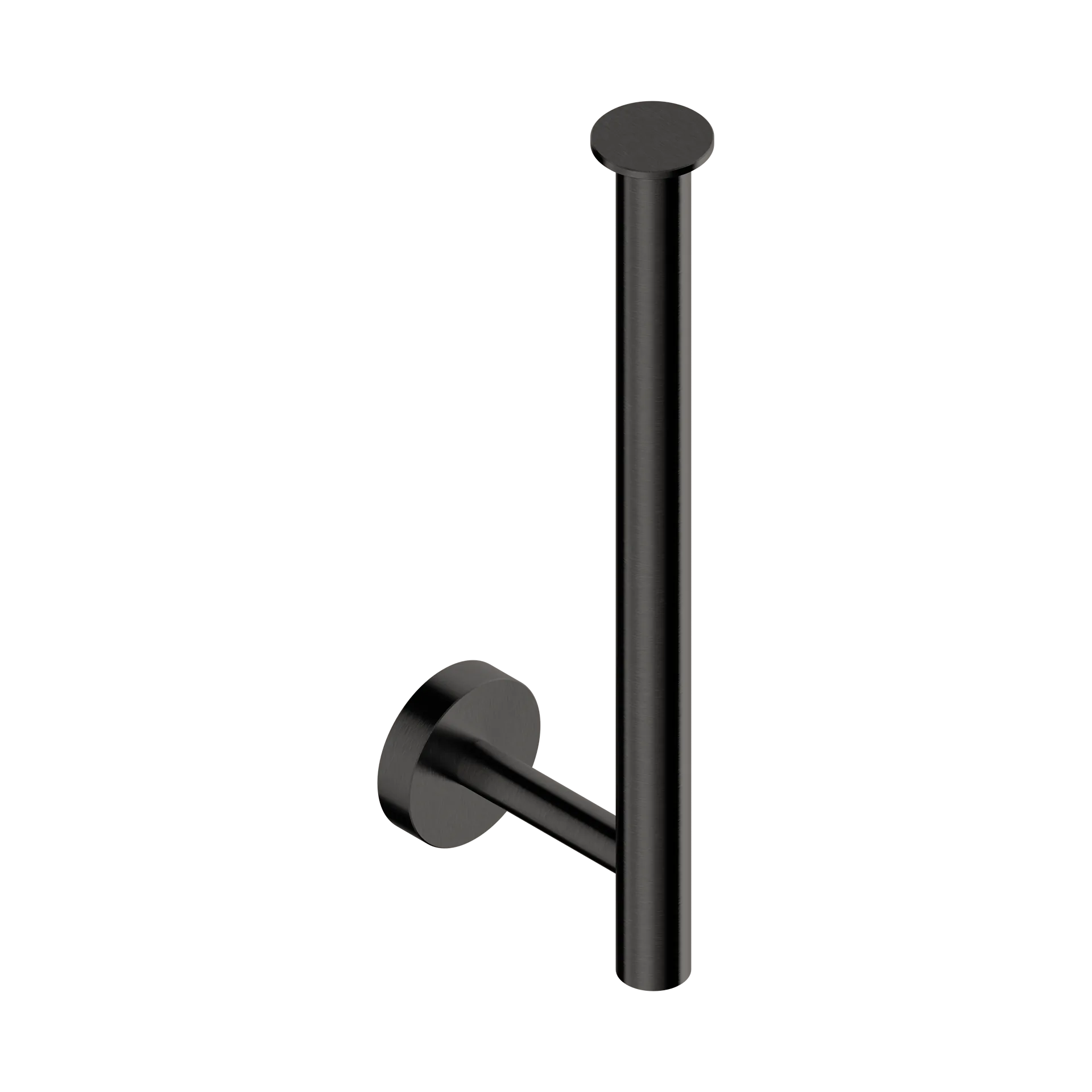Double vertical wall-mounted toilet roll holder in 316L stainless steel