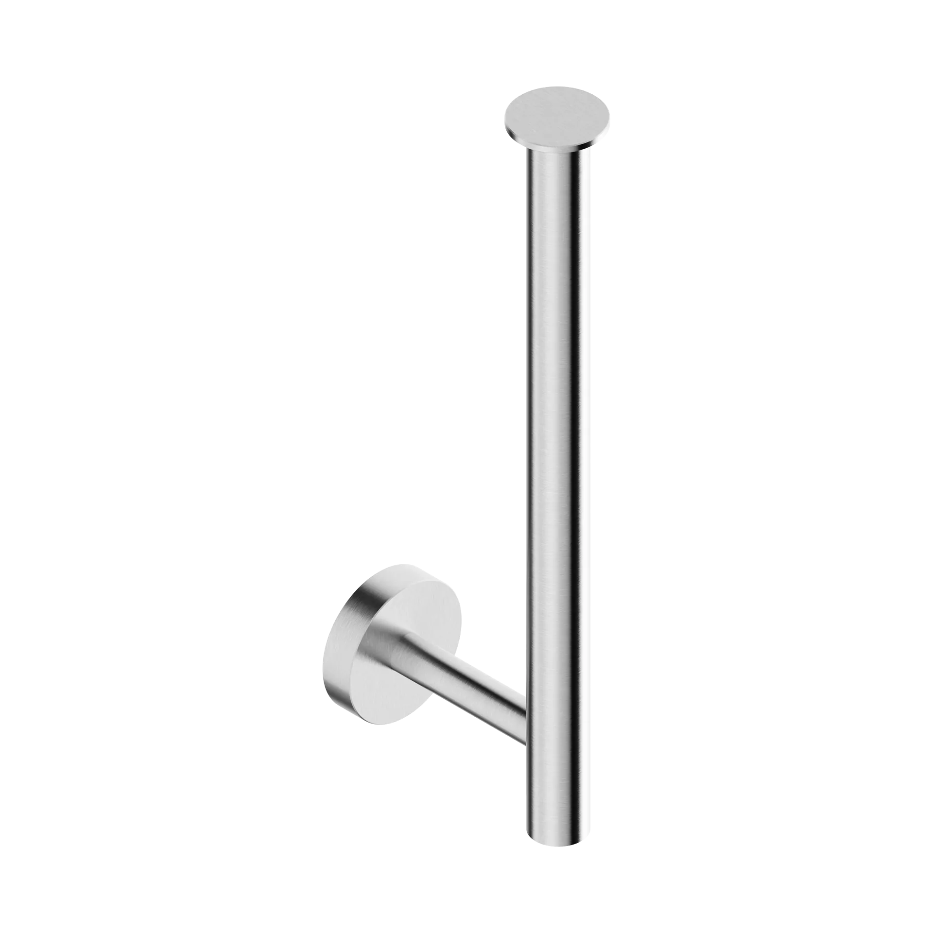 Double vertical wall-mounted toilet roll holder in 316L stainless steel