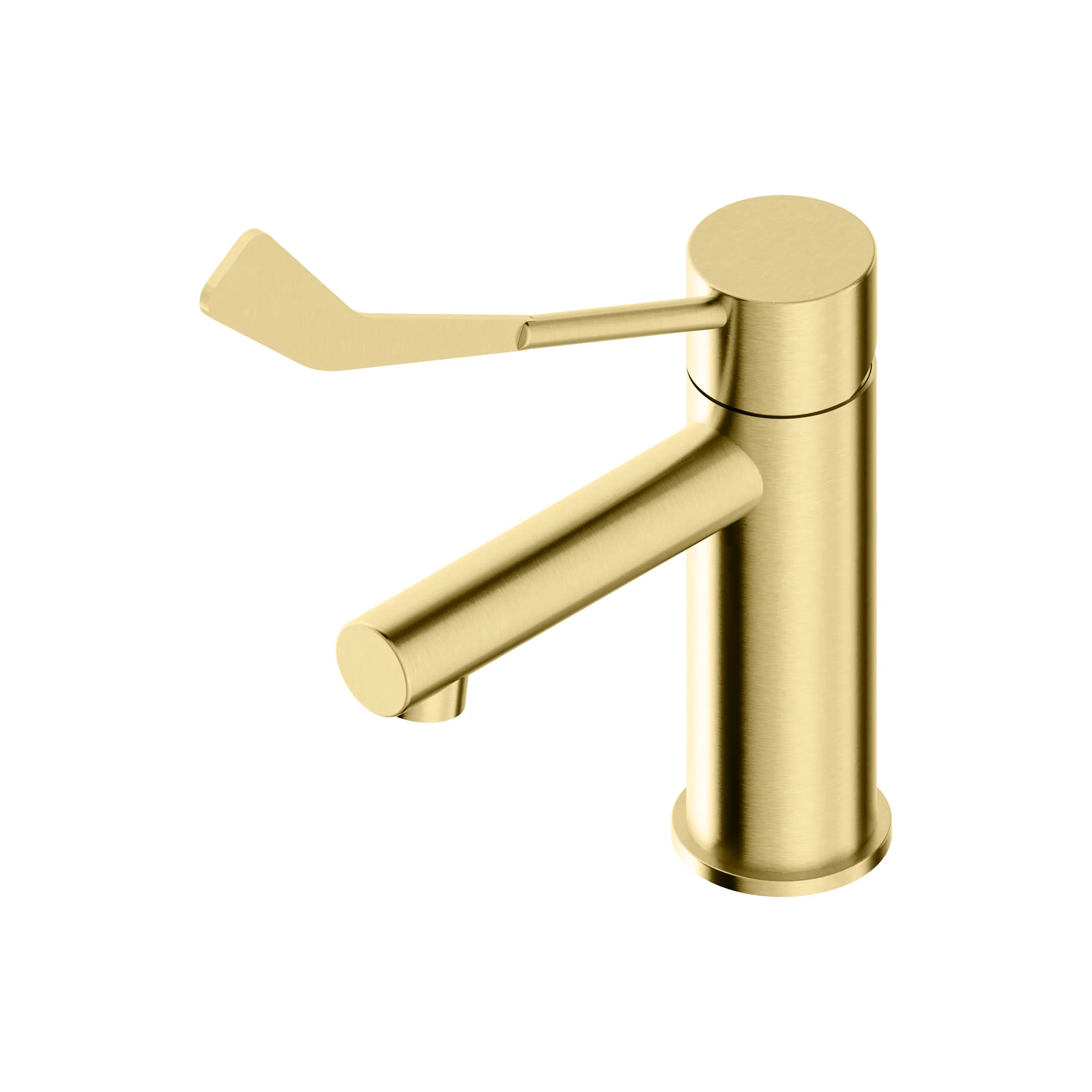 Basin mixer tap with clinical lever in 316L stainless steel