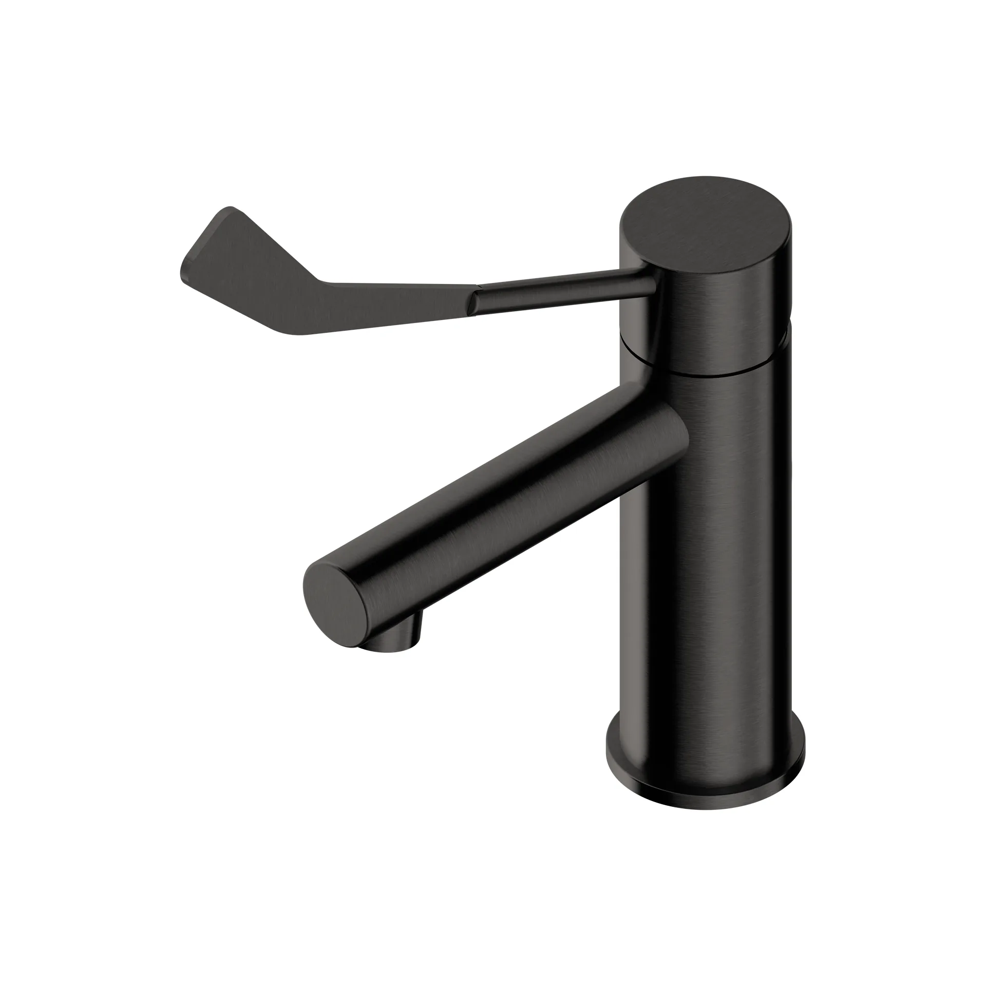 Basin mixer tap with clinical lever in 316L stainless steel