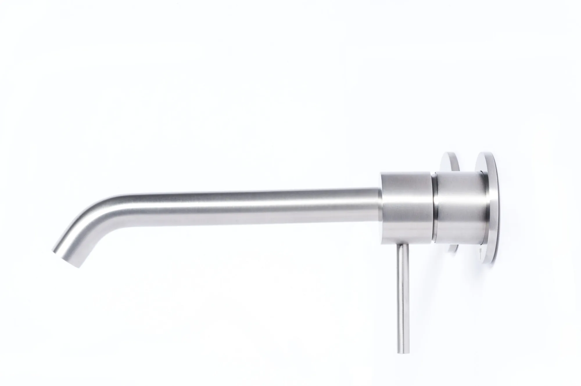 Concealed basin mixer with 12 cm spout in 316L stainless steel