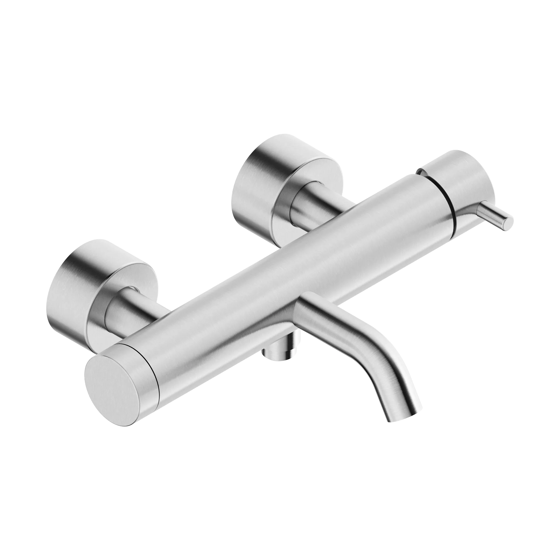 Exposed single-lever bath mixer in 316L stainless steel