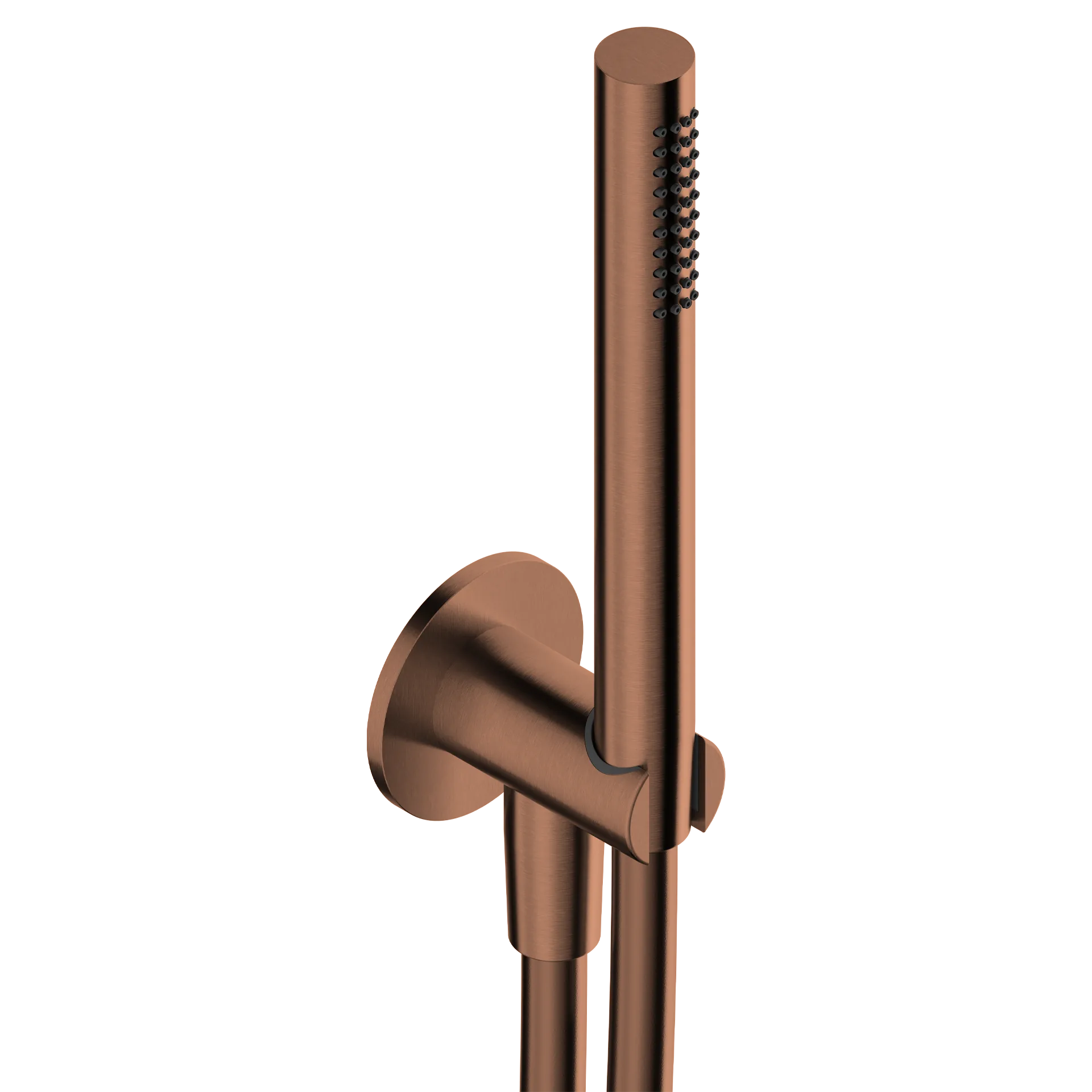 Shower kit in 316L stainless steel with 65 mm escutcheon and wall outlet