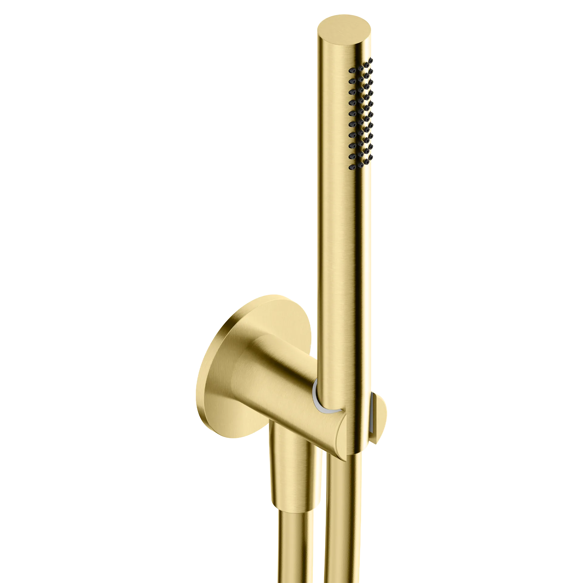 Shower kit in 316L stainless steel with 65 mm escutcheon and wall outlet