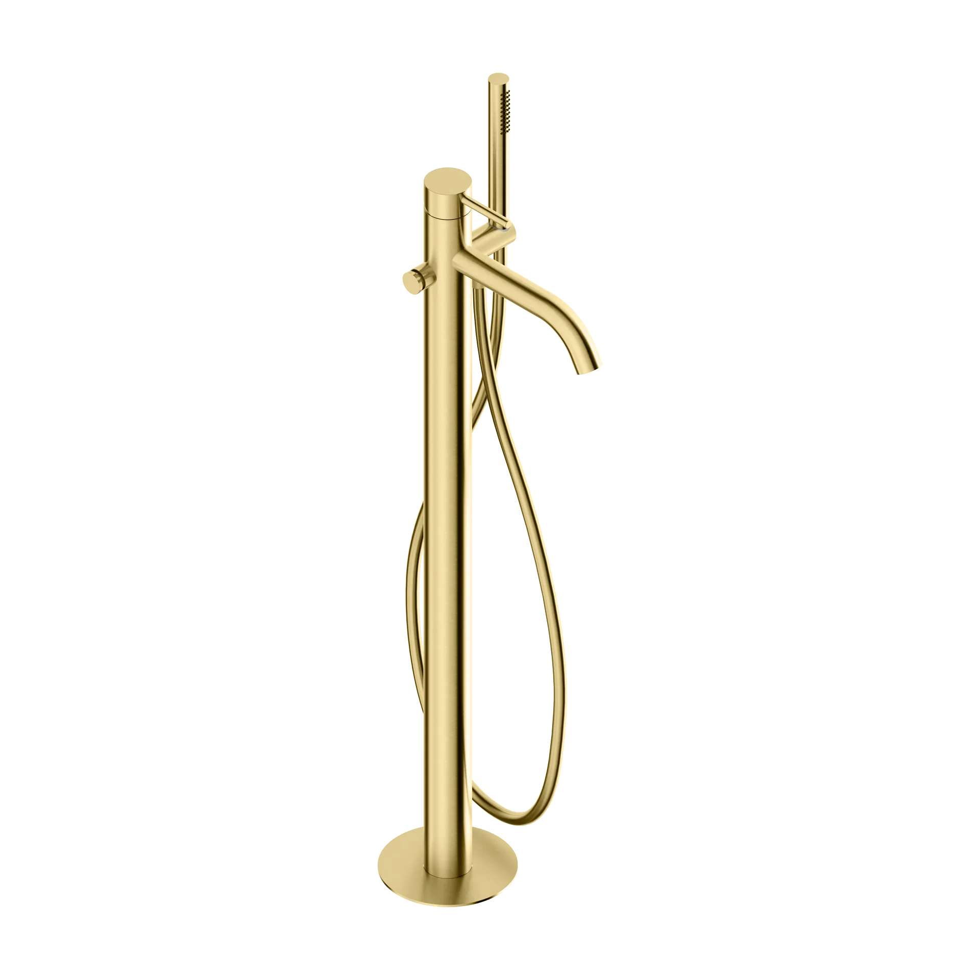 Freestanding bath mixer in 316L stainless steel