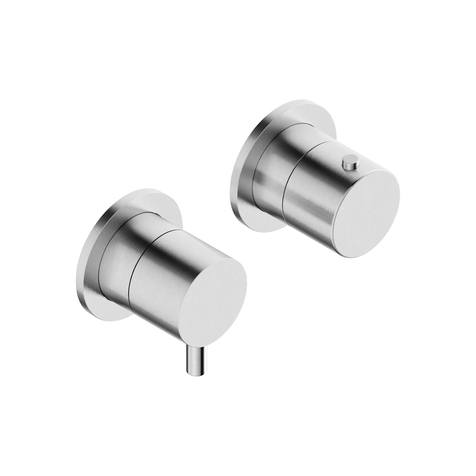Concealed 2-way thermostatic shower mixer with rotary diverter in 316L stainless steel
