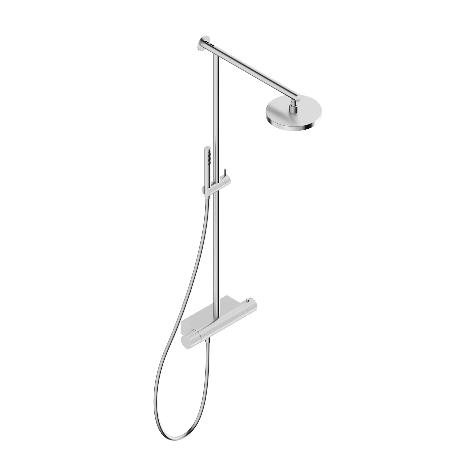Thermostatic shower column with riser rail in 304L stainless steel