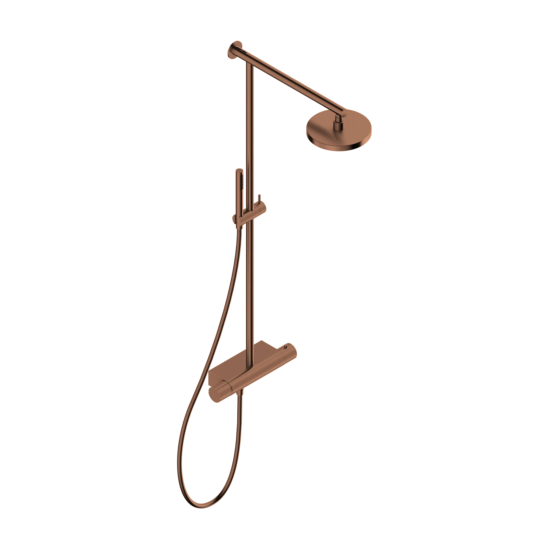 Thermostatic shower column with riser rail in 304L stainless steel