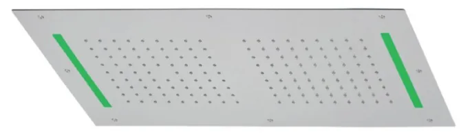 500 x 400 mm recessed LED shower head in stainless steel