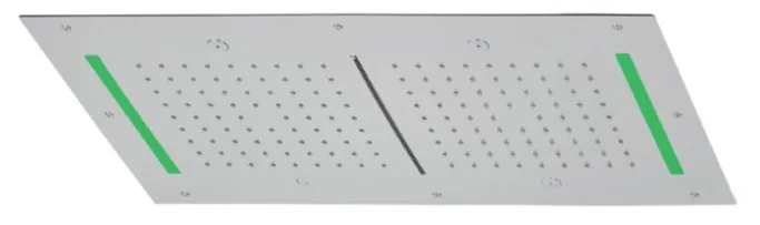 700 x 400 mm recessed shower head in stainless steel