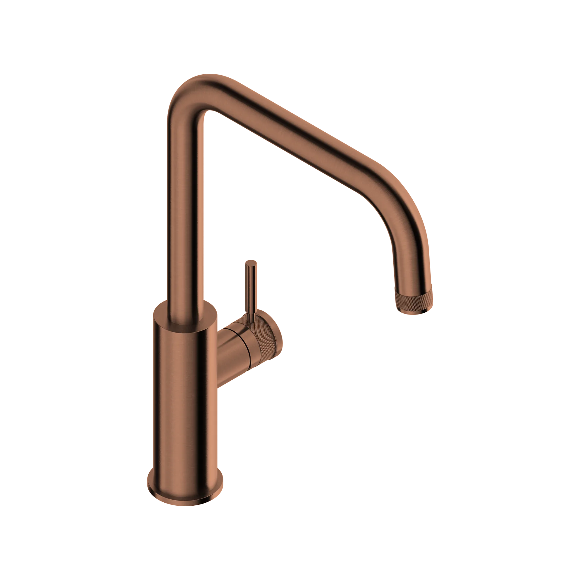 Bridge-spout kitchen mixer in 316L stainless steel with limescale-resistant aerator