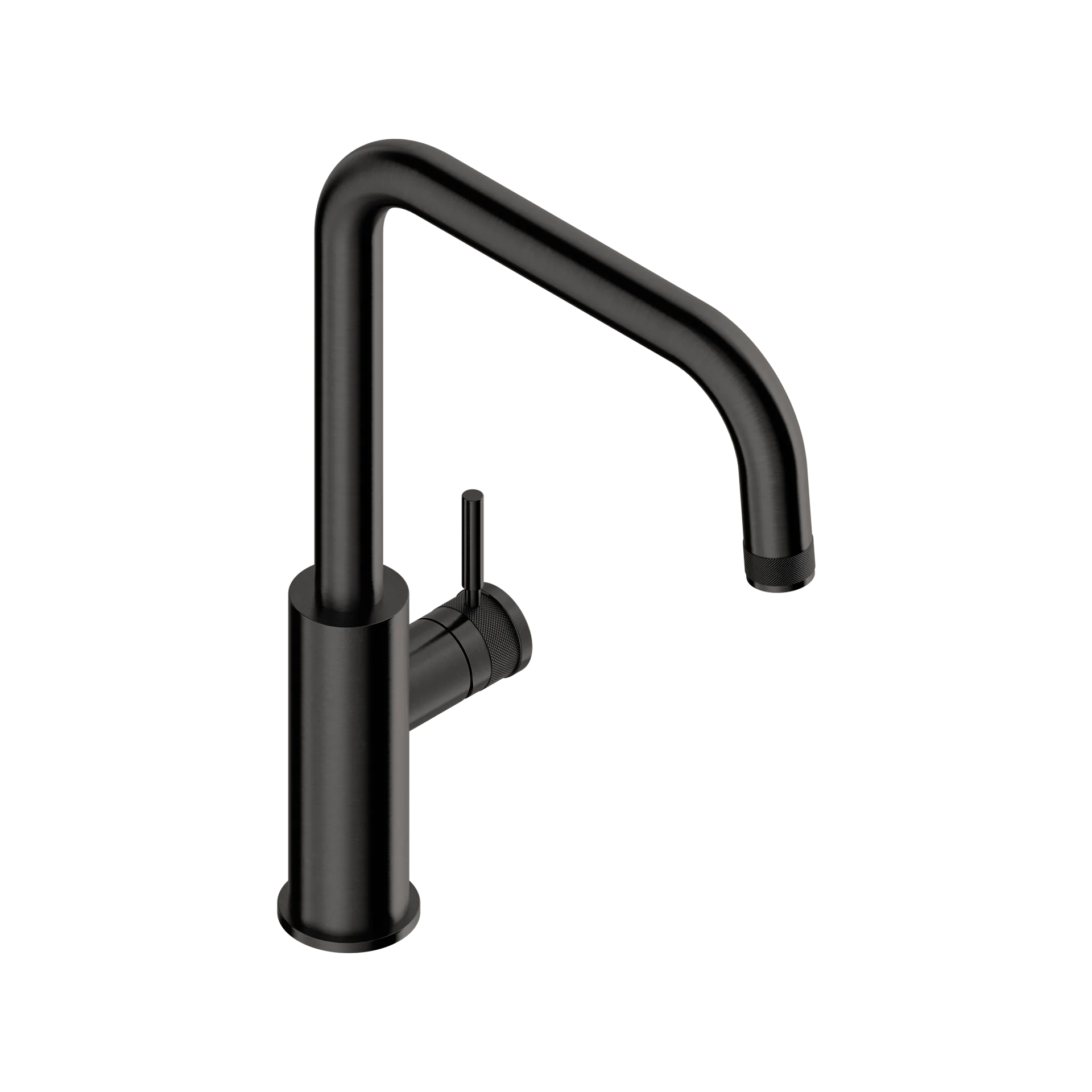 Bridge-spout kitchen mixer in 316L stainless steel with limescale-resistant aerator