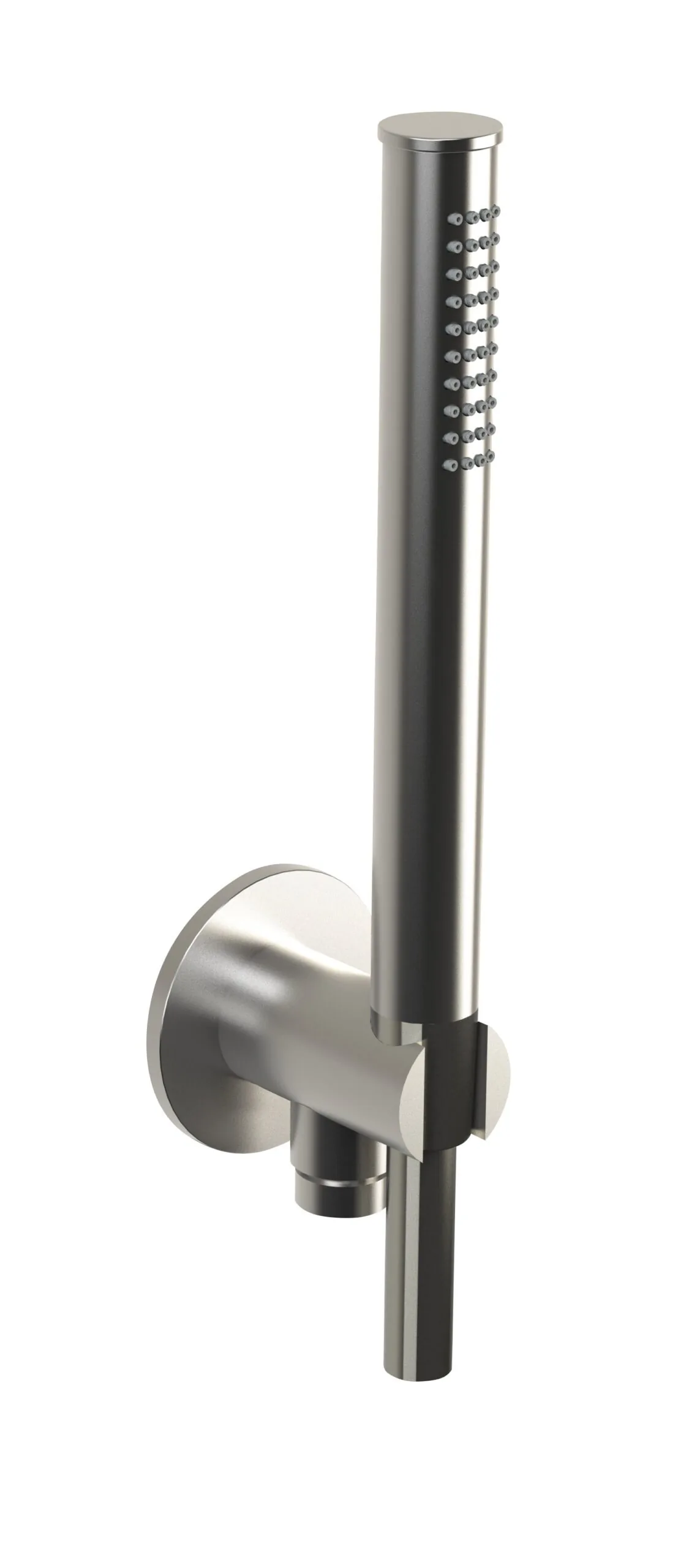 Shower set in 316L stainless steel with flexible hand shower, water inlet with shower holder.