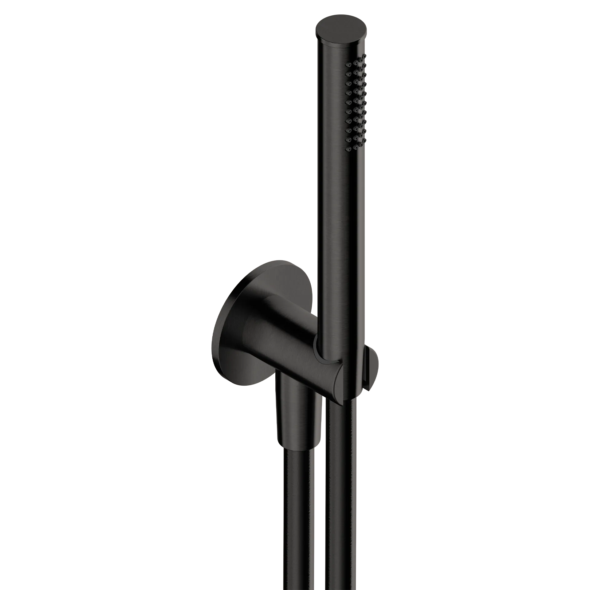 Shower set in 316L stainless steel with flexible hand shower, water inlet with shower holder.