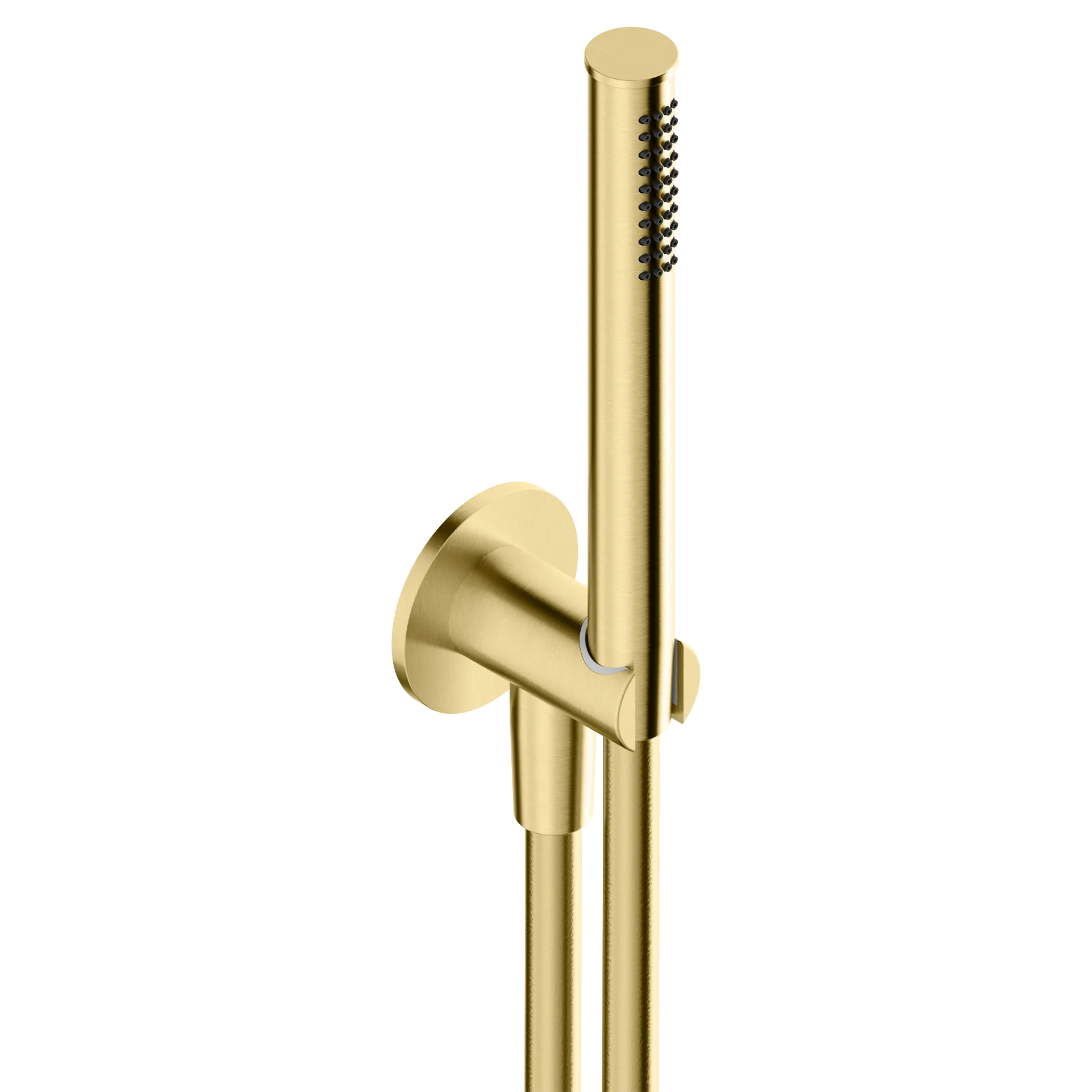 Shower set in 316L stainless steel with flexible hand shower, water inlet with shower holder.