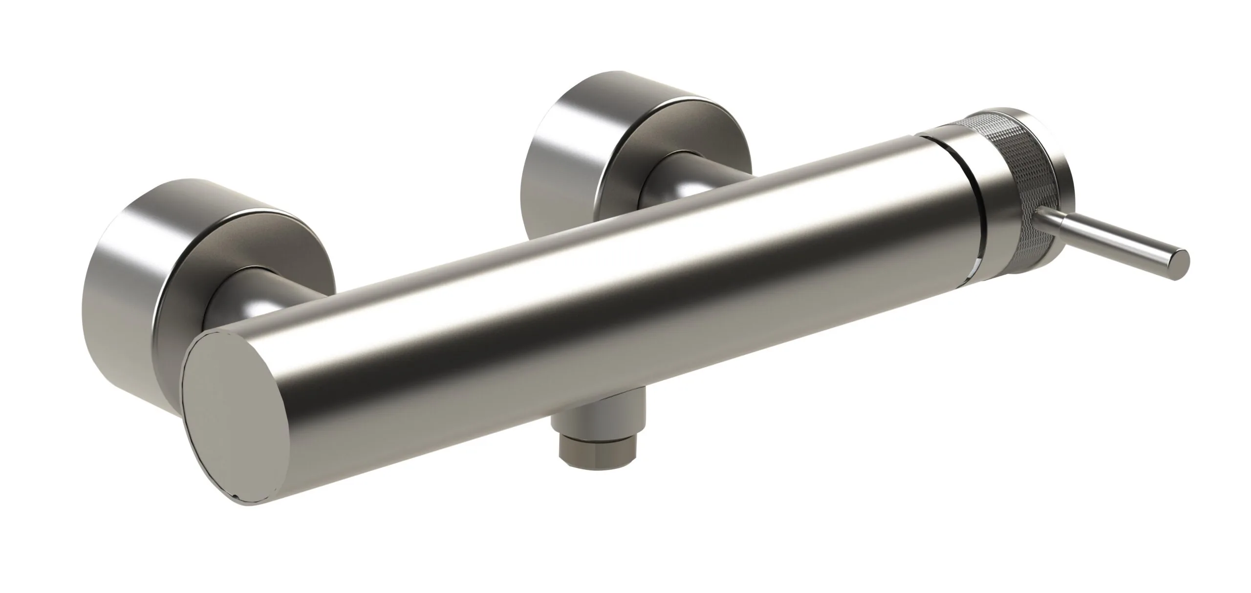 Single lever shower mixer for exposed fitting in 316L stainless steel