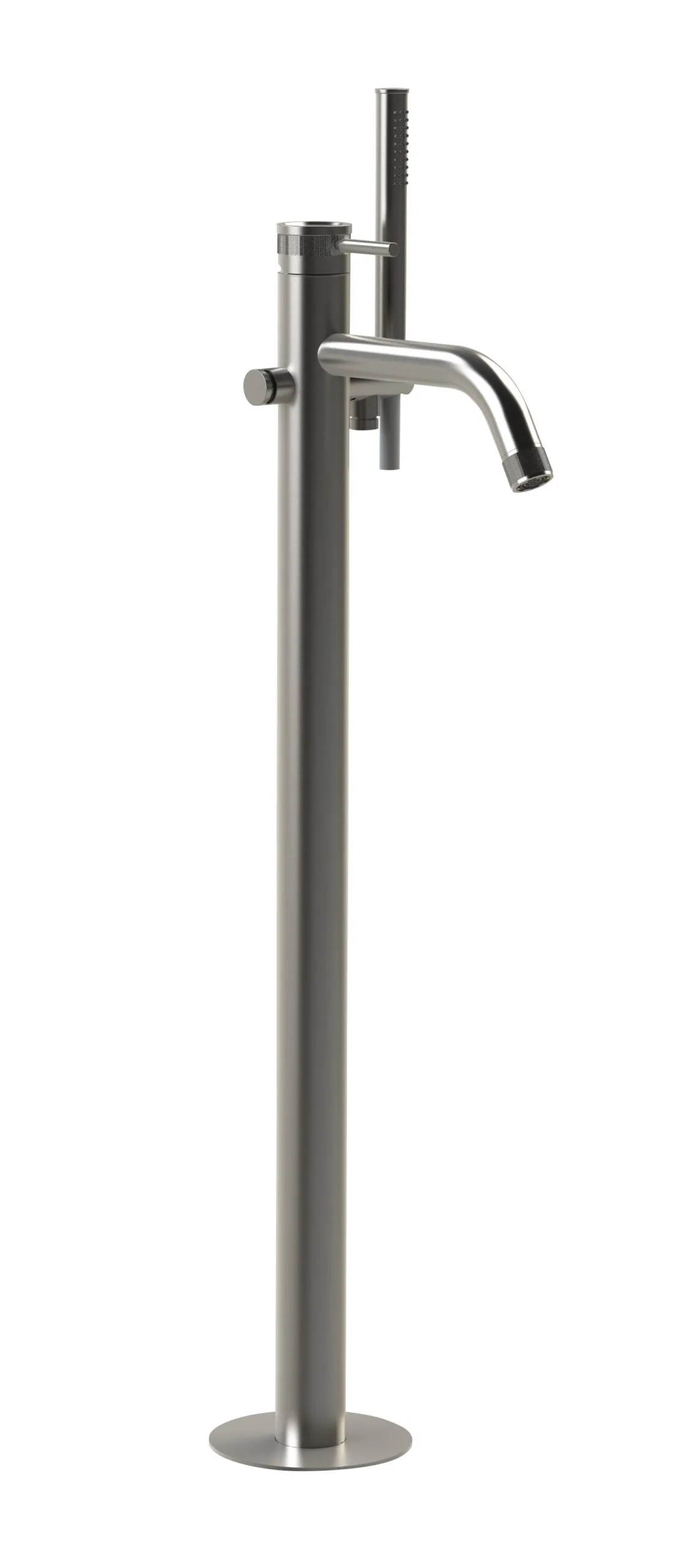 Single lever bath mixer in 316L stainless steel