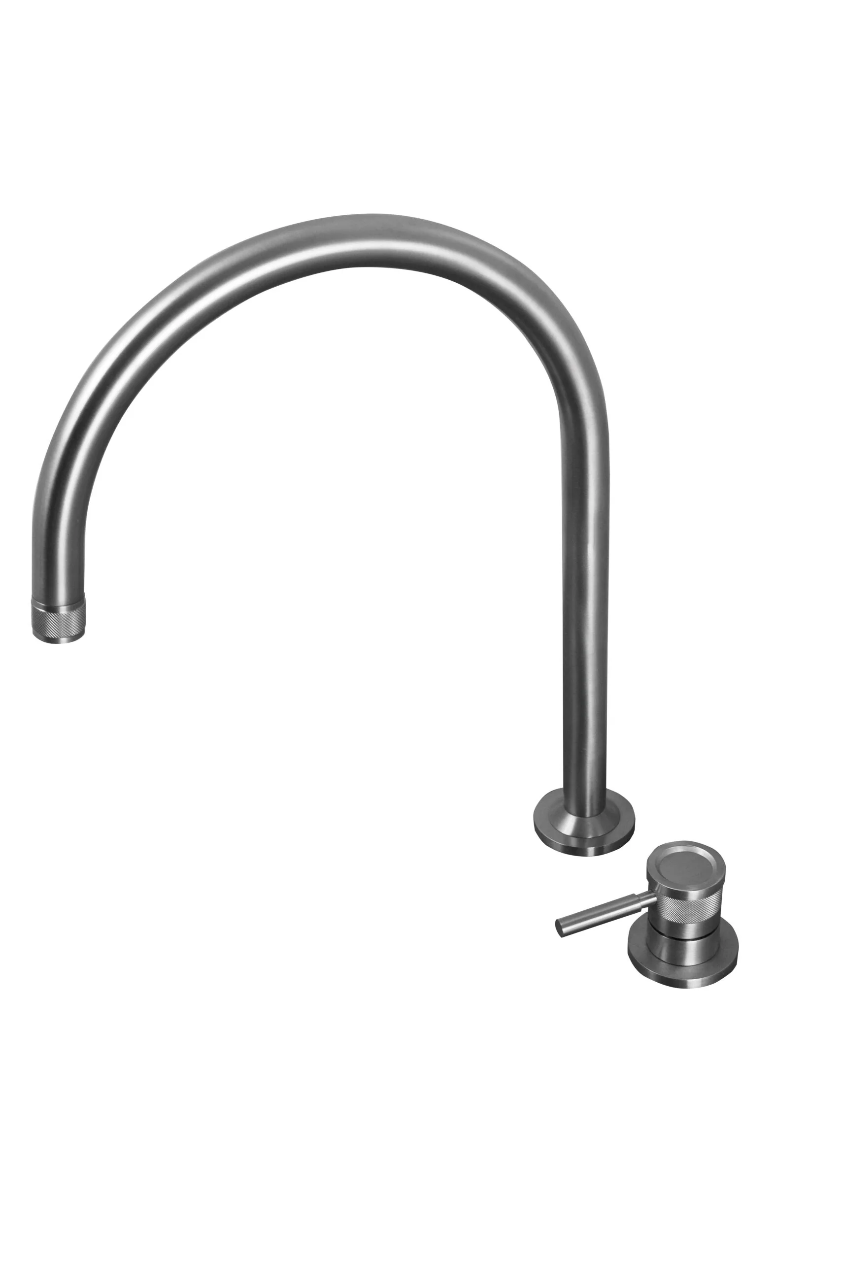 2-hole washbasin mixer with arched spout