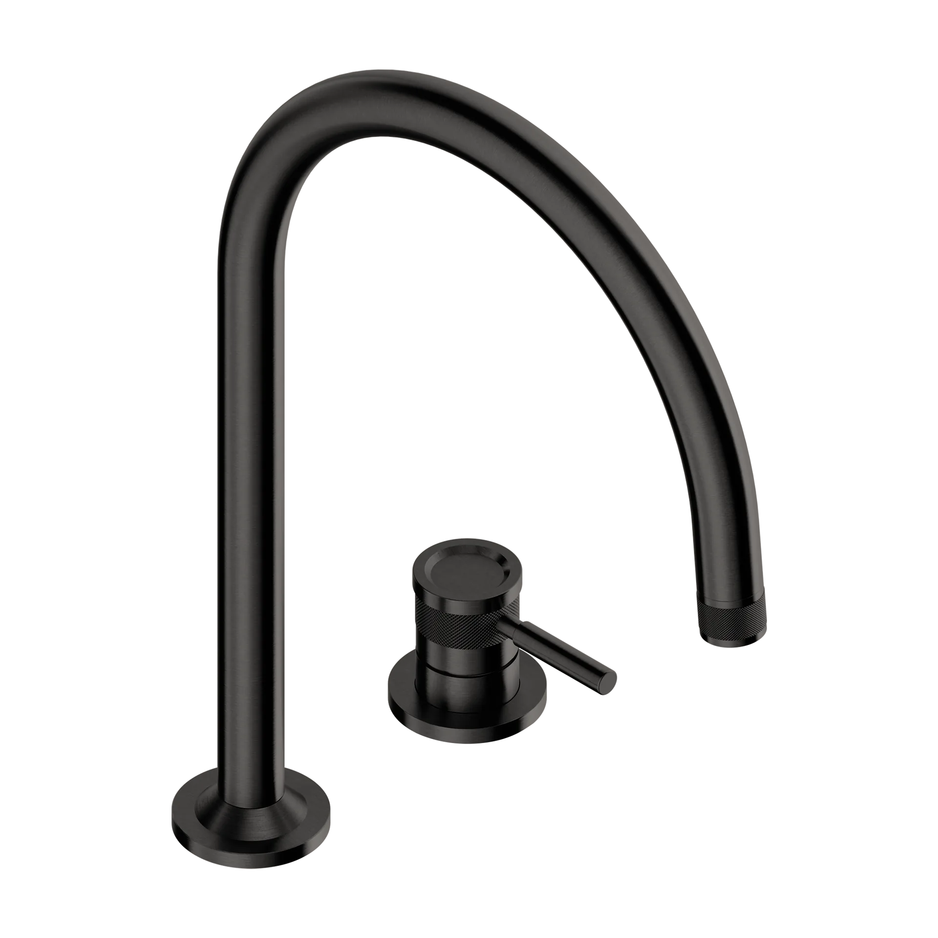 2-hole washbasin mixer with arched spout