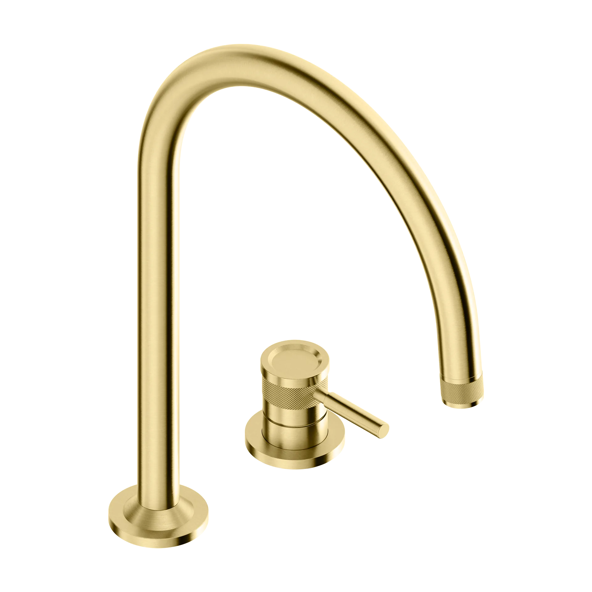 2-hole washbasin mixer with arched spout