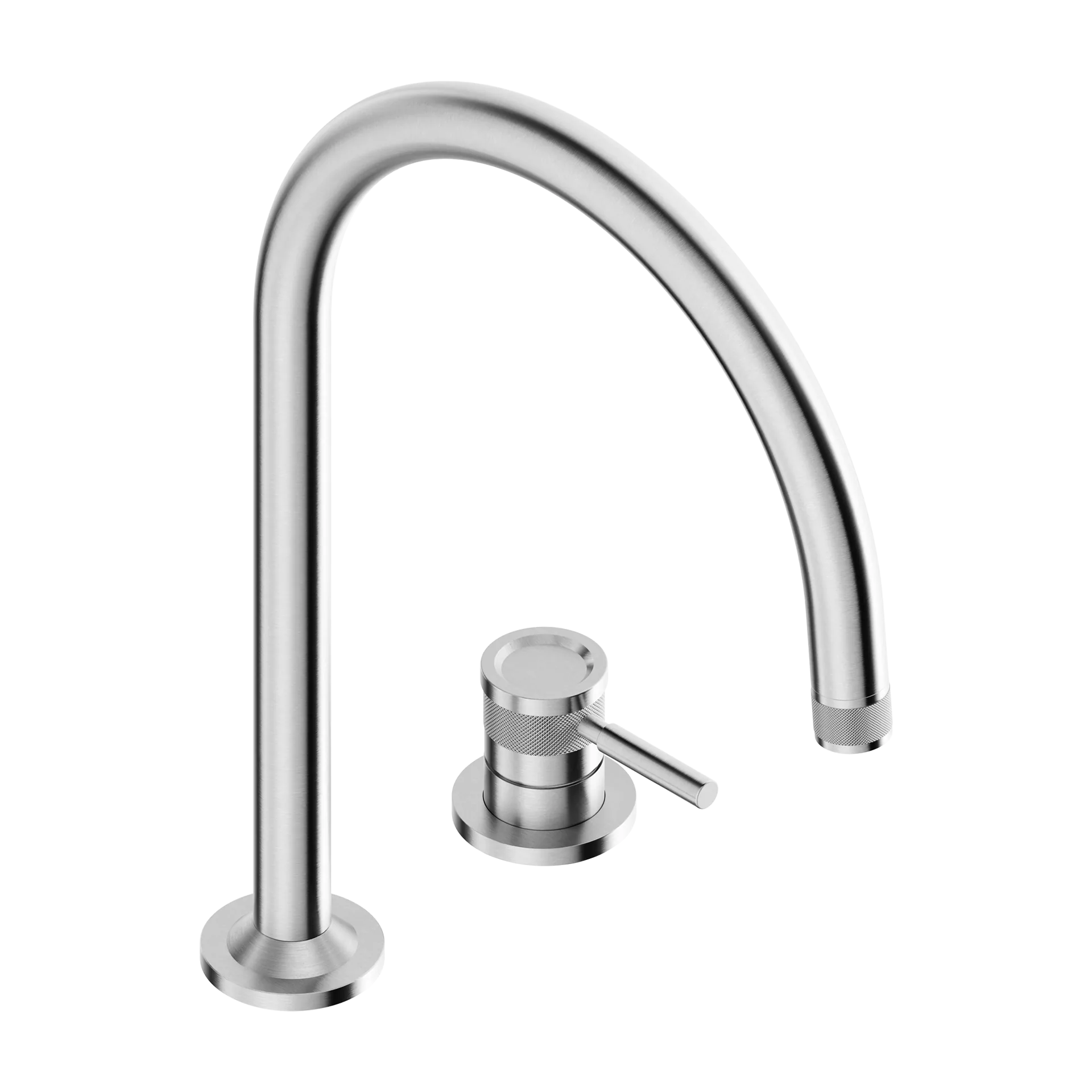 2-hole washbasin mixer with arched spout