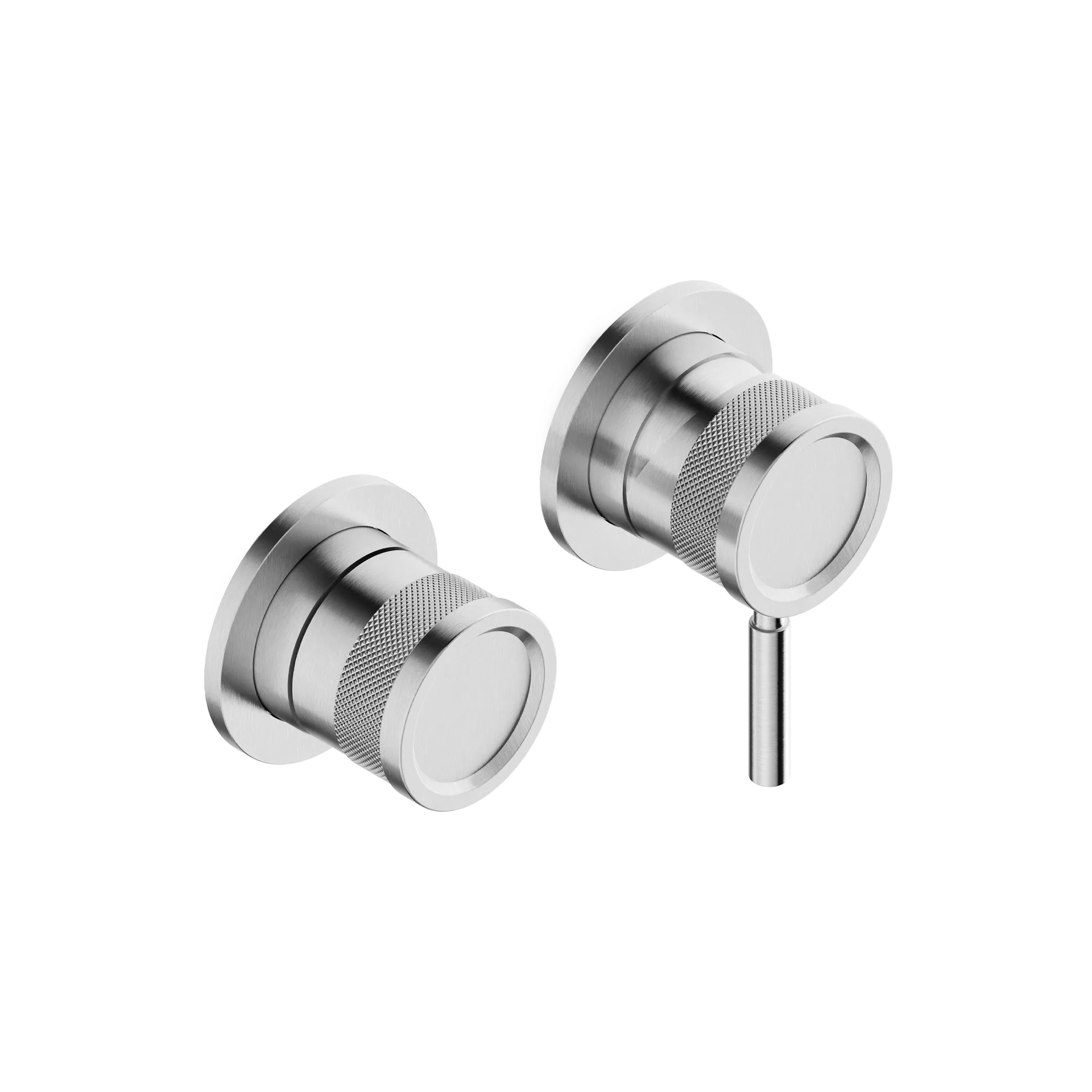 Recessed 3-way single lever mixer in 316L stainless steel, with rotary diverter
