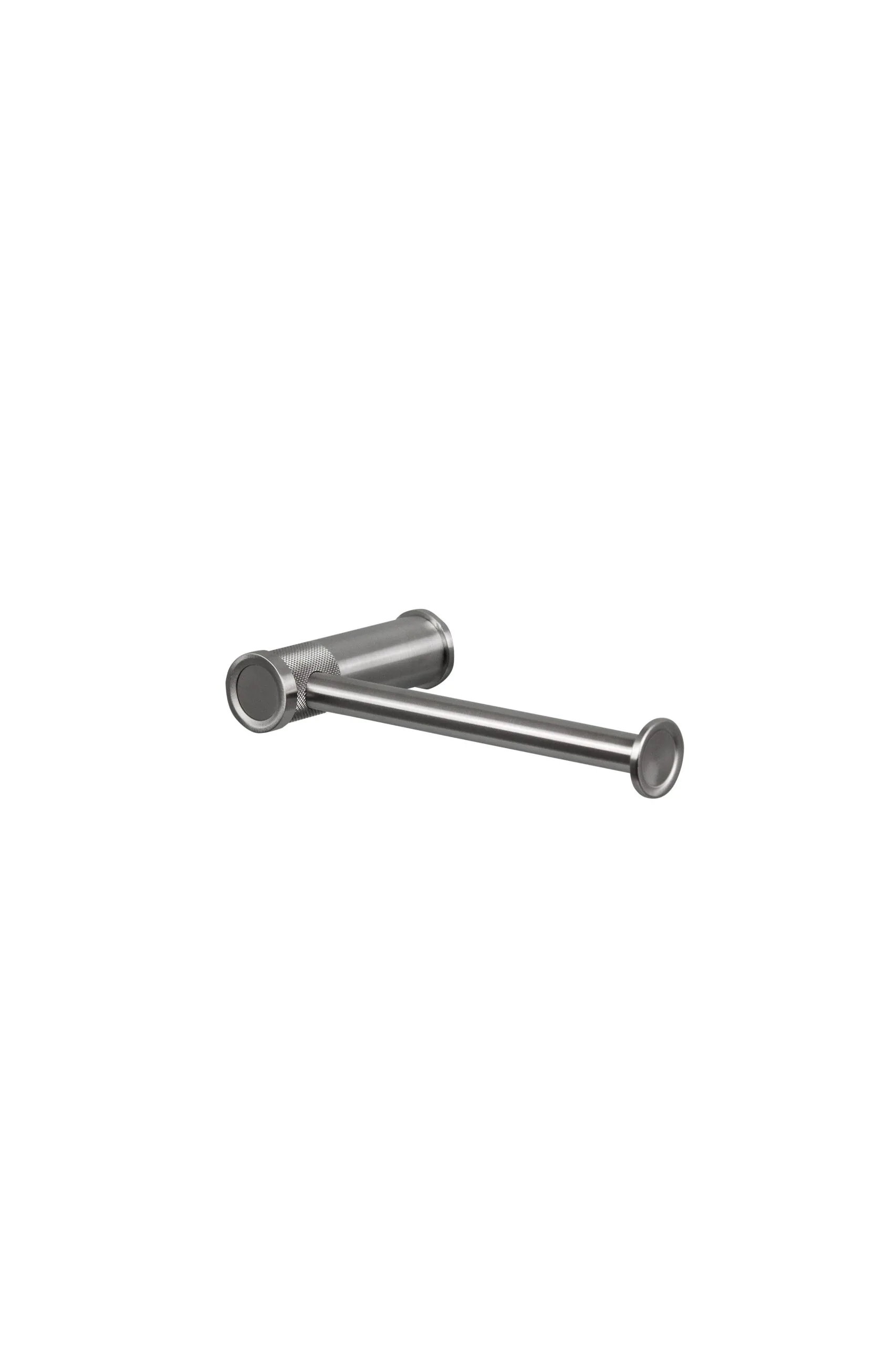 Single wall-mounted roll holder in 316L stainless steel.