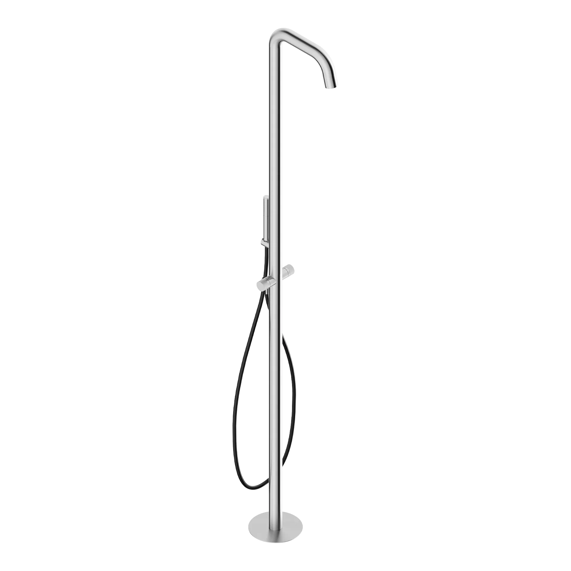 Floor-standing shower column in 316L stainless steel