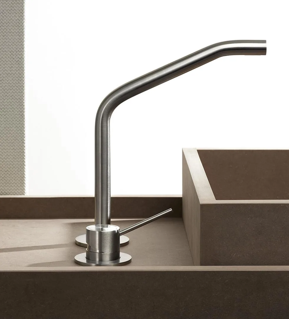 Slancio Deck Mounted Basin Set with Mixer and Spout