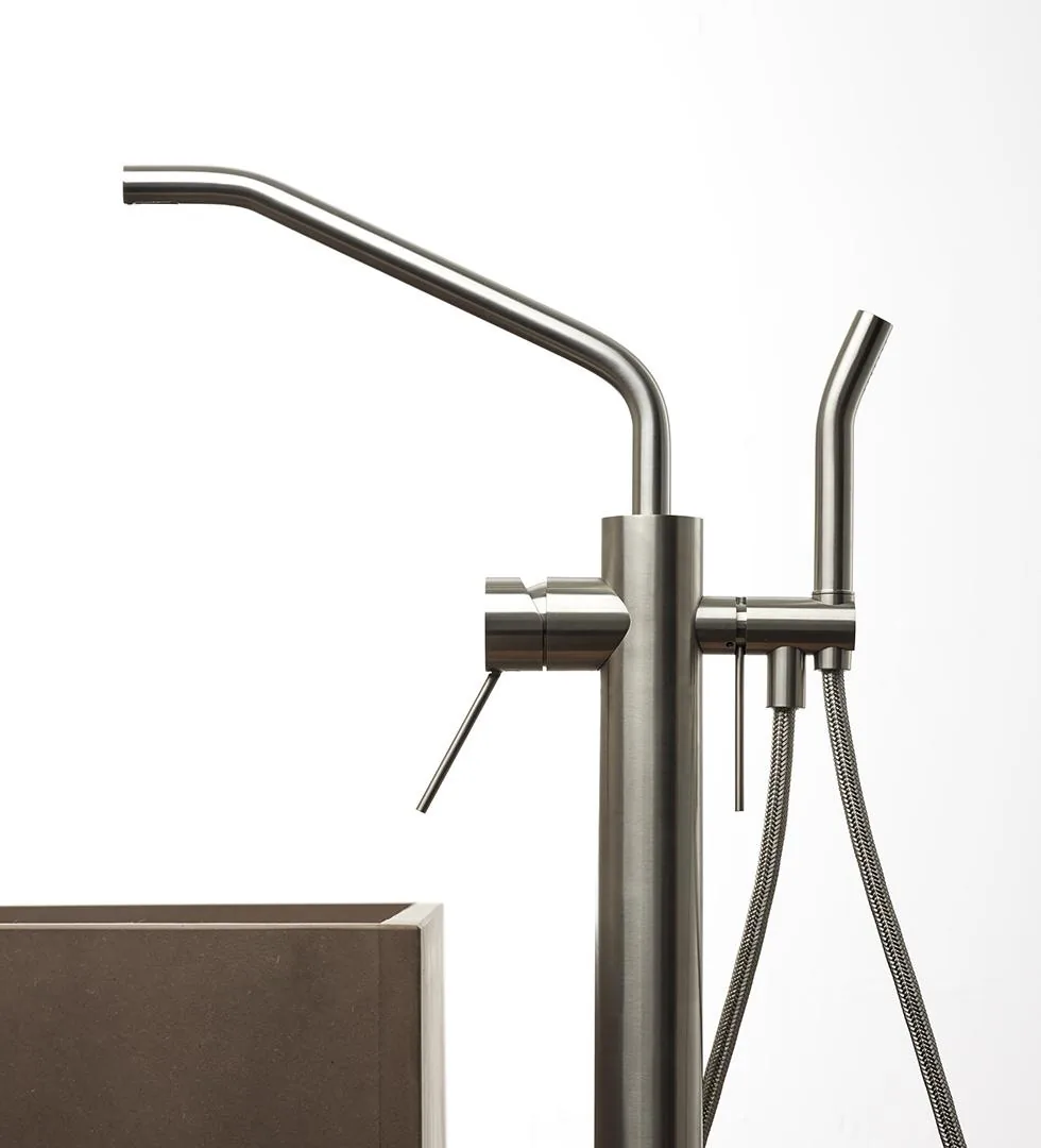 Slancio Freestanding Bath Filler Mixer With Handshower And Flexible Hose
