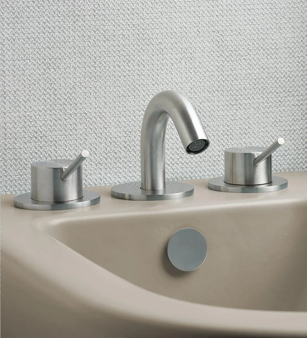 Slancio Three Hole Deck Mounted Bidet Mixer Set Without Drain