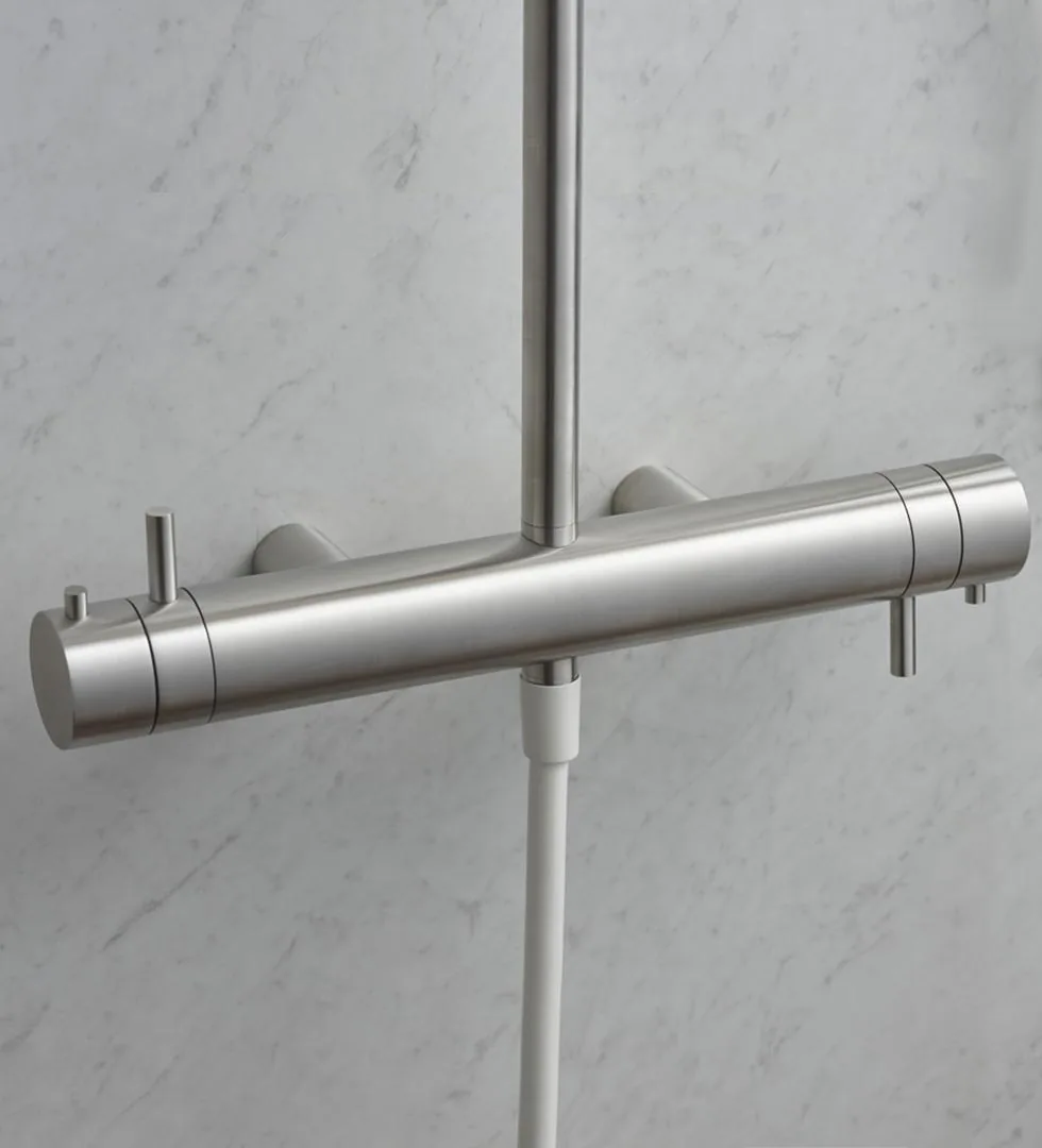 Slancio External Shower Set With Two Thermostatic Mixers And 200 mm Head