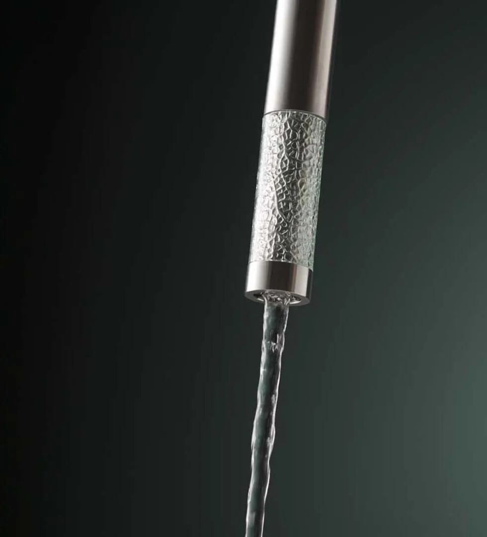 Naturale Ceiling Mounted Basin Spout with Glass Element