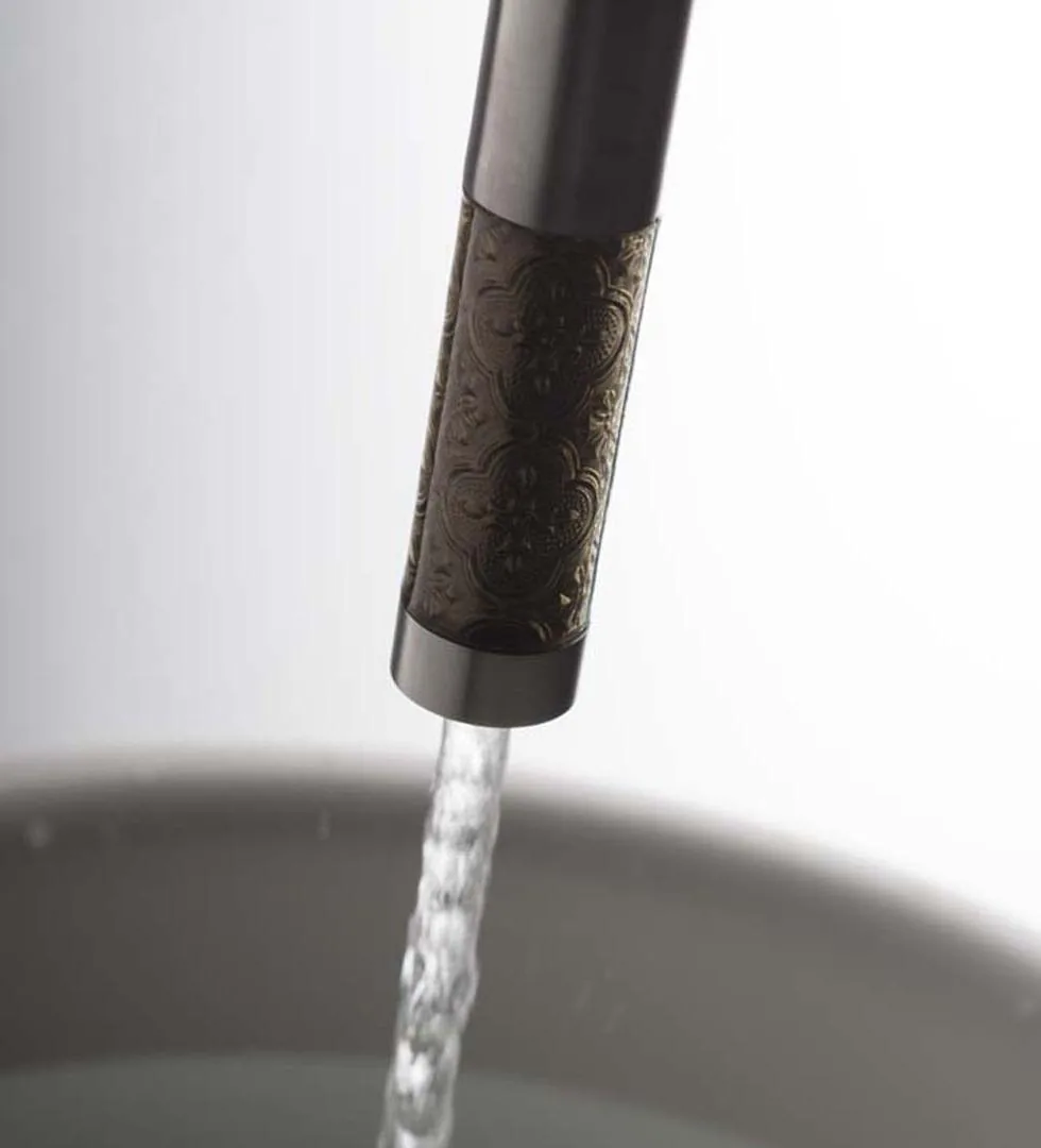 Naturale Ceiling Mounted Basin Spout with Glass Element