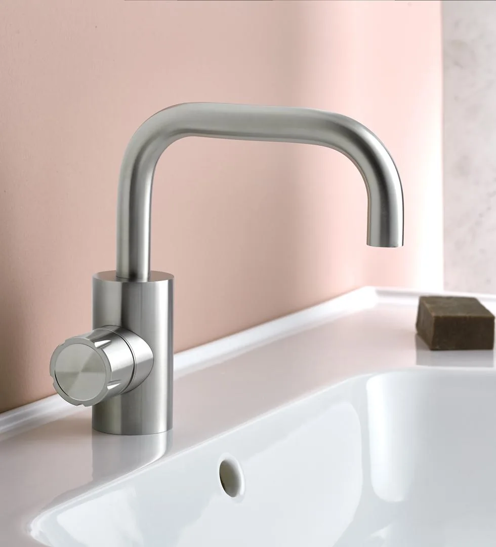 Accordo Deck Mounted Basin Mixer, No Drain, 316L