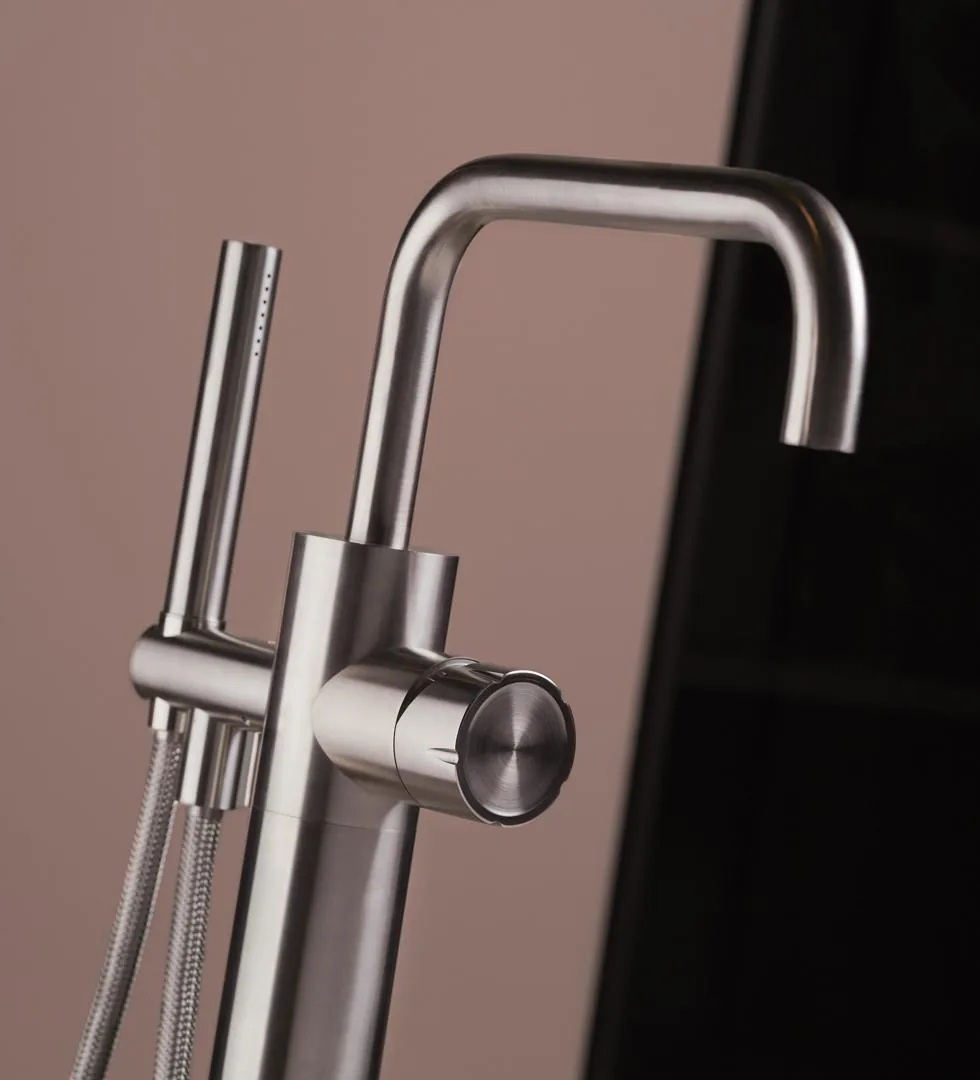 Accordo Floor Standing Bath Mixer With Handshower And Hose