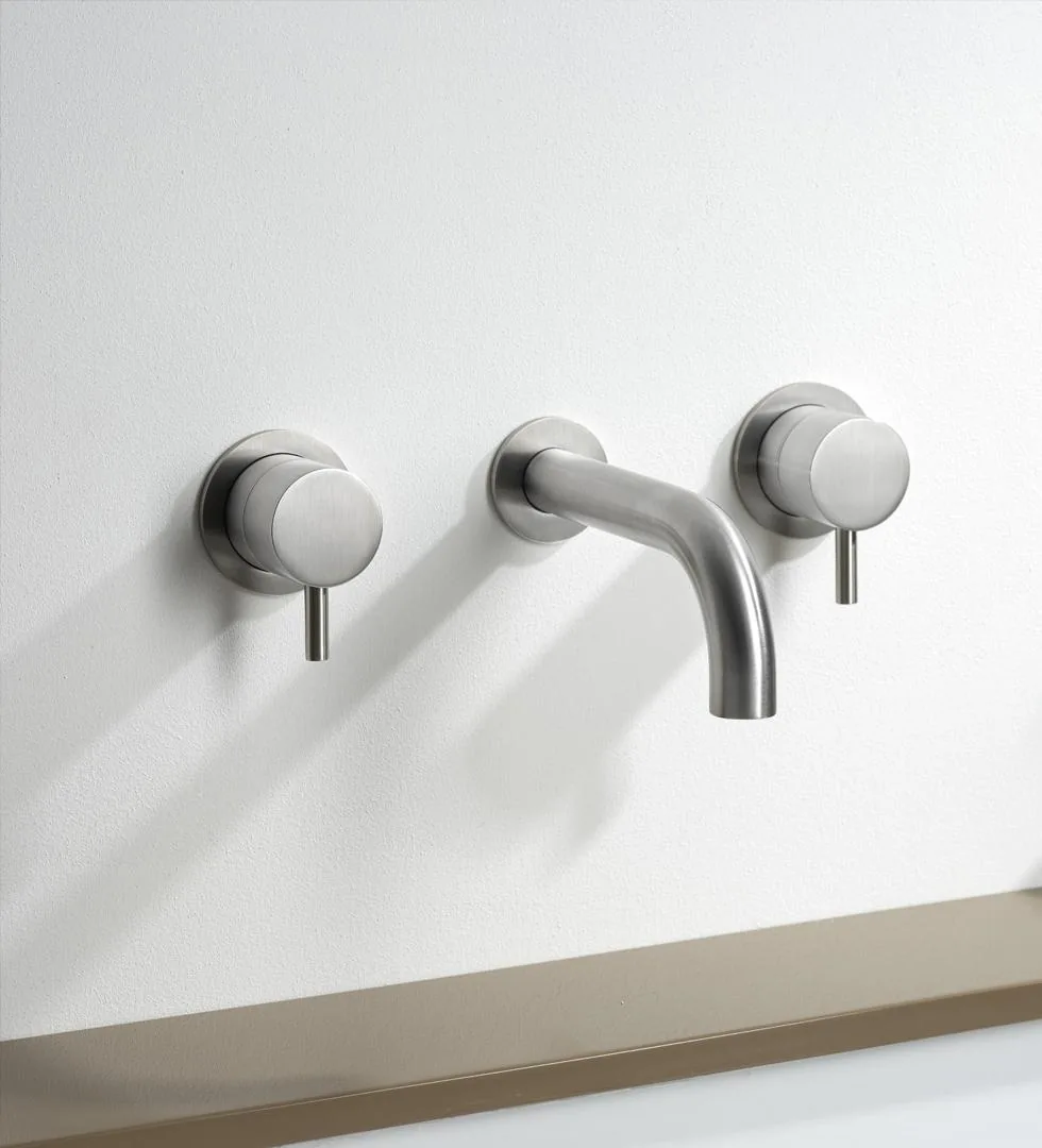 Limpido Wall Mounted Basin Faucet With Hot and Cold Controls