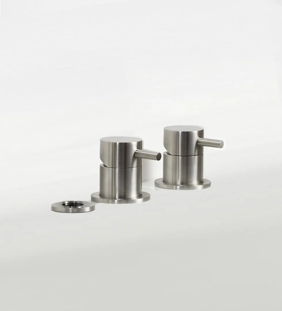 Limpido Deck Mounted Bath Set With Hand Shower and Two Mixers