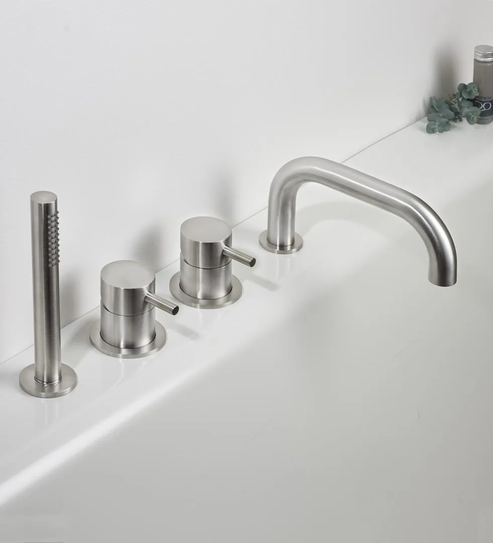 Limpido Deck Mounted Bath Set with Hand Shower and Long Flexible