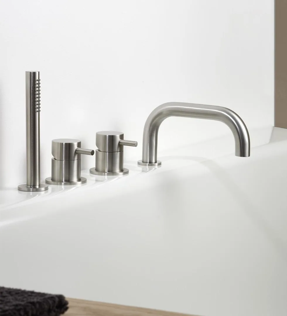 Limpido Deck Mounted Bath Set with Hand Shower and Long Flexible