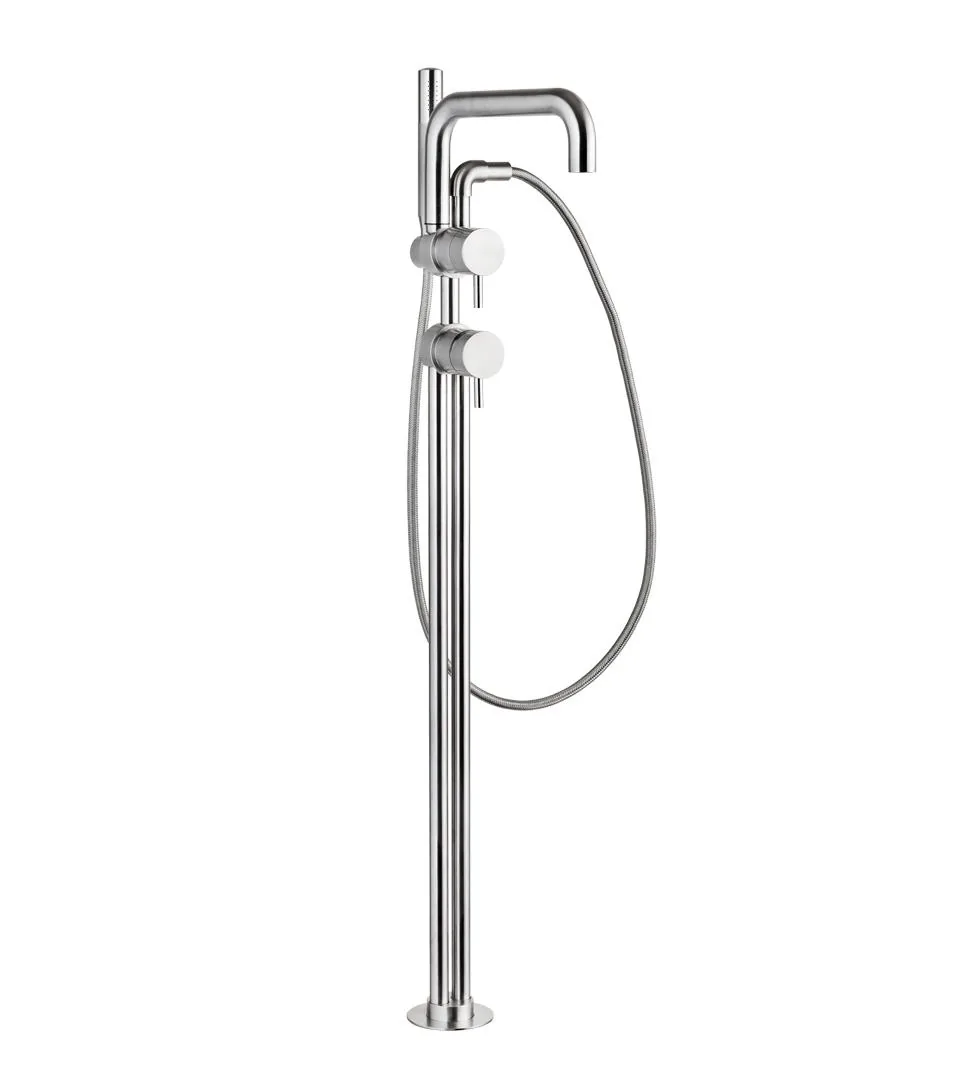 Limpido Floor Standing Bath Mixer with Integrated Hand Shower