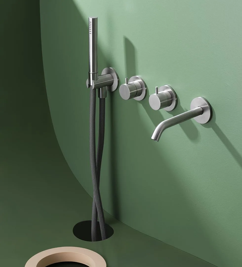 Alveo Wall Mounted Shower Set with Spout, Mixer and Hand Shower
